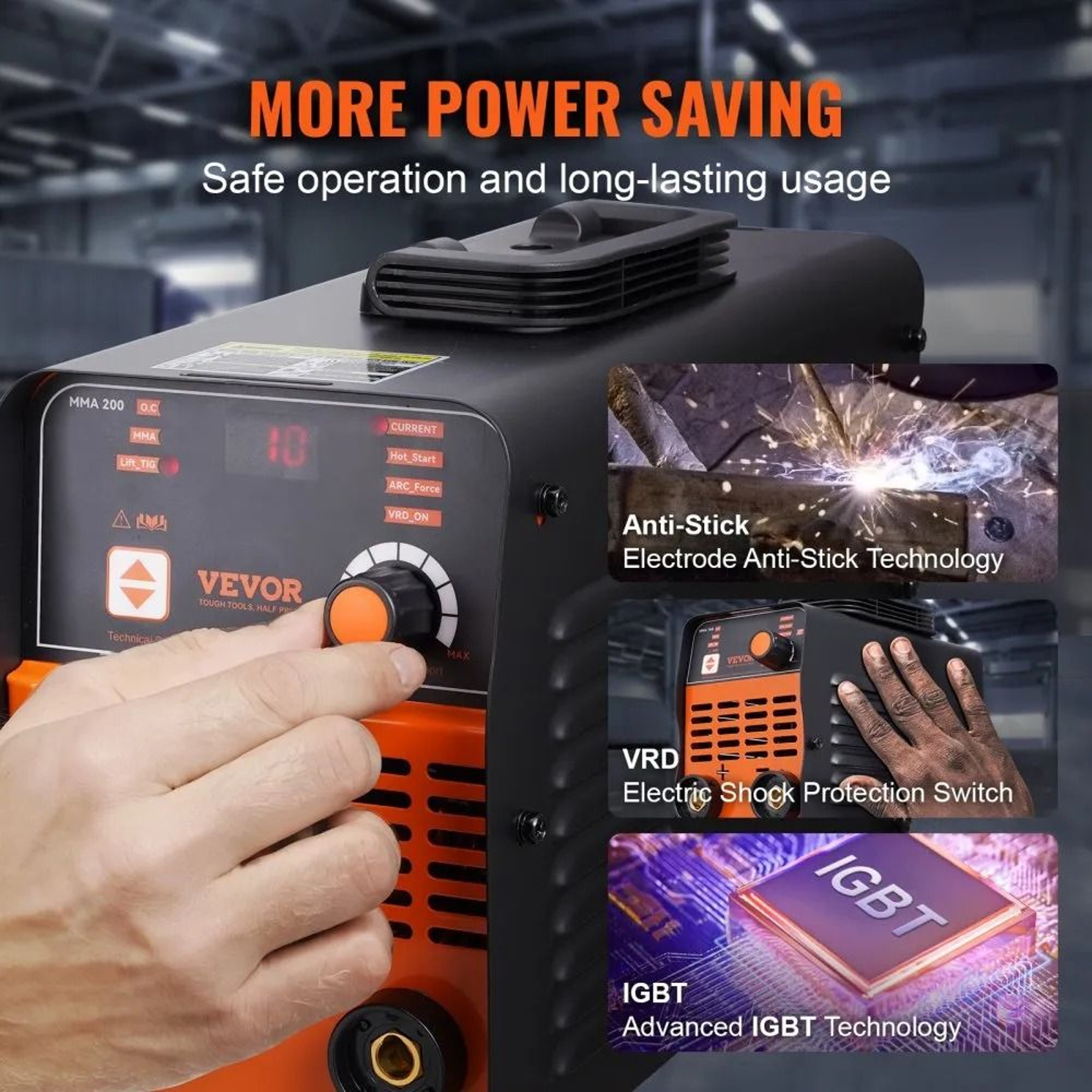 200A Stick Welder Machine With ARC Lift TIG 2 In 1 IGBT Inverter And Portable Welding Design 3