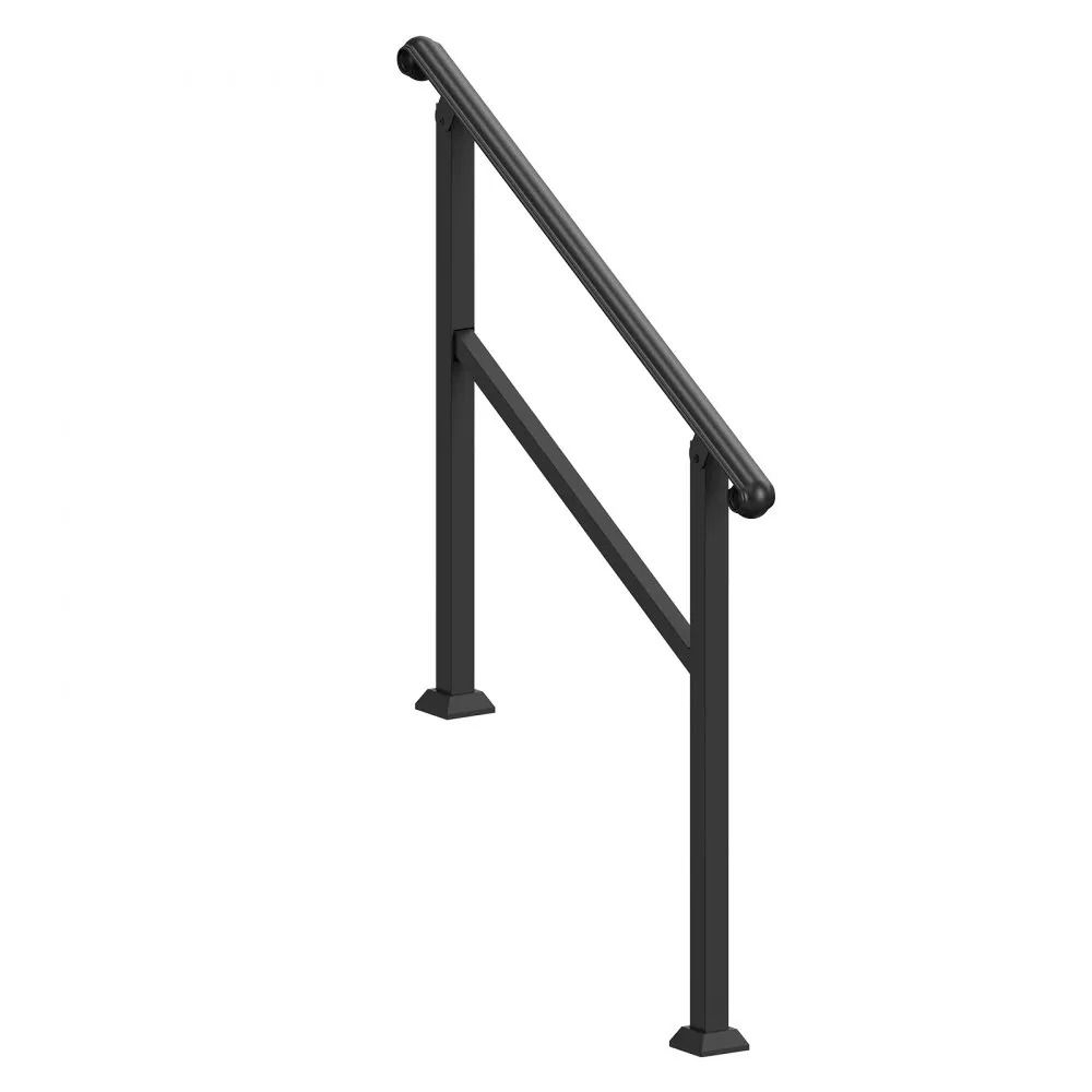 Outdoor Stair Handrail For 2 To 3 Steps Adjustable Carbon Steel Porch Railing Kit 8