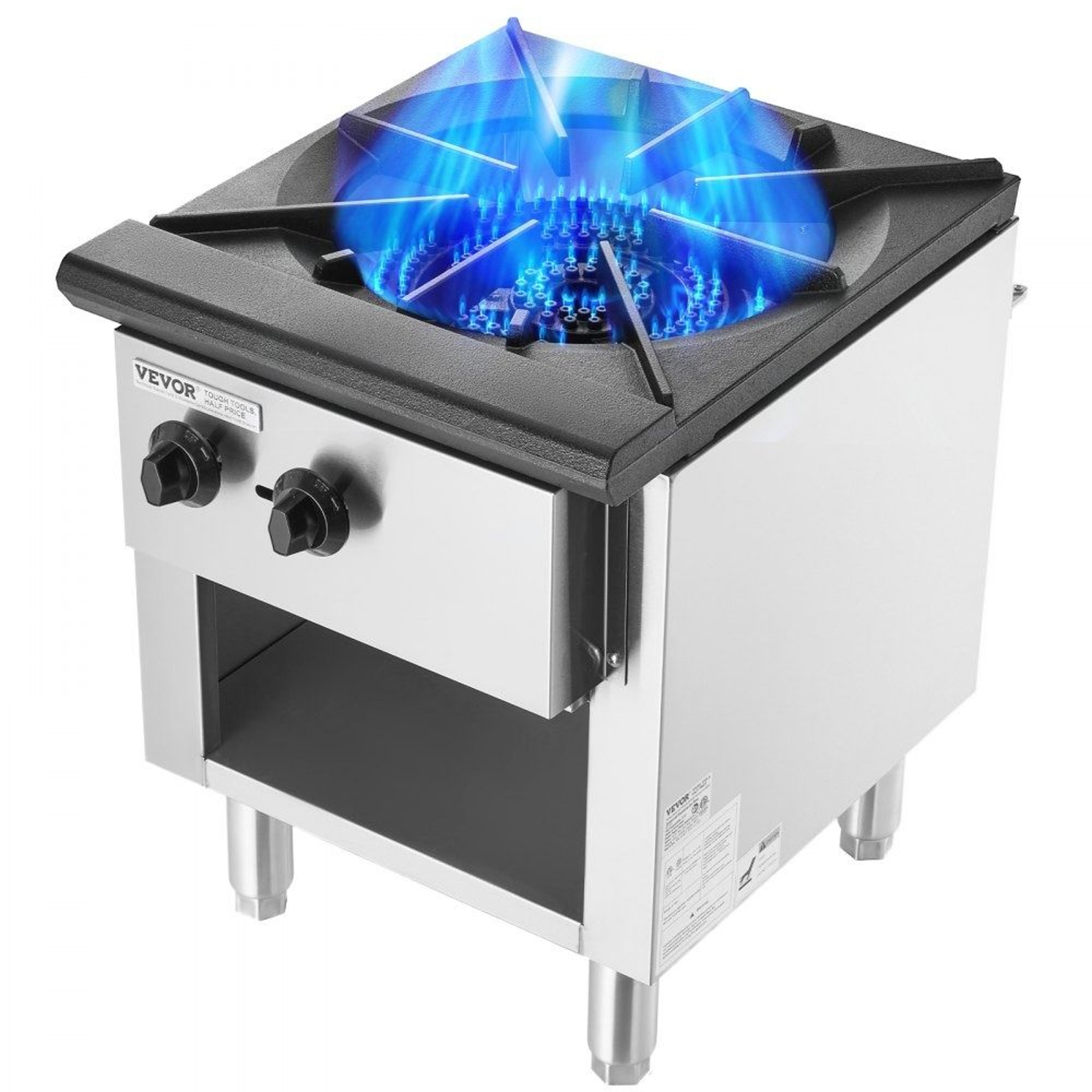 Commercial Gas Stove With Cabinet 90000 BTU Stainless Steel Single Burner Range 0