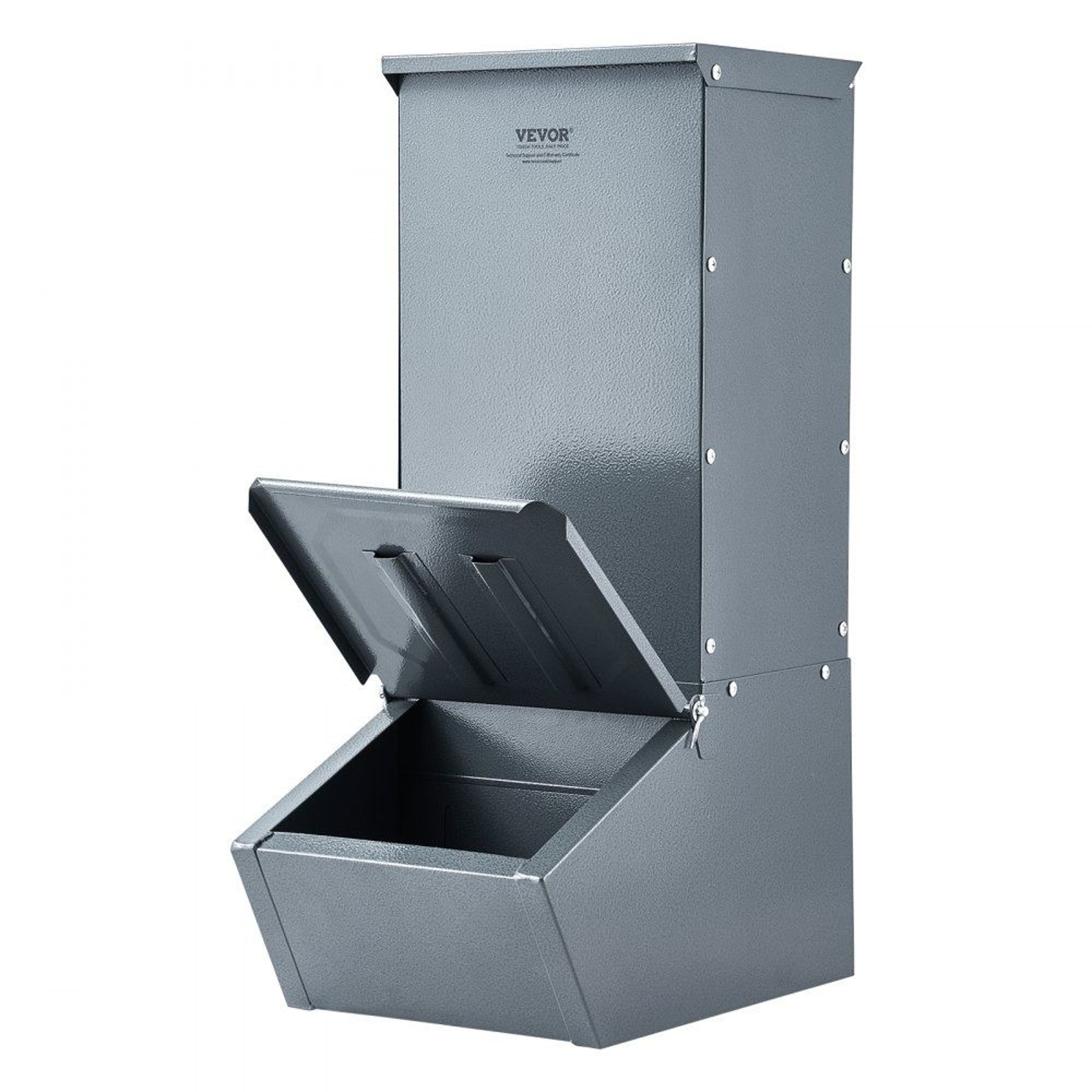 Galvanized Steel Hog Feeder 22 Bushel 20 Gallon Capacity Single Door Livestock Feeder 6