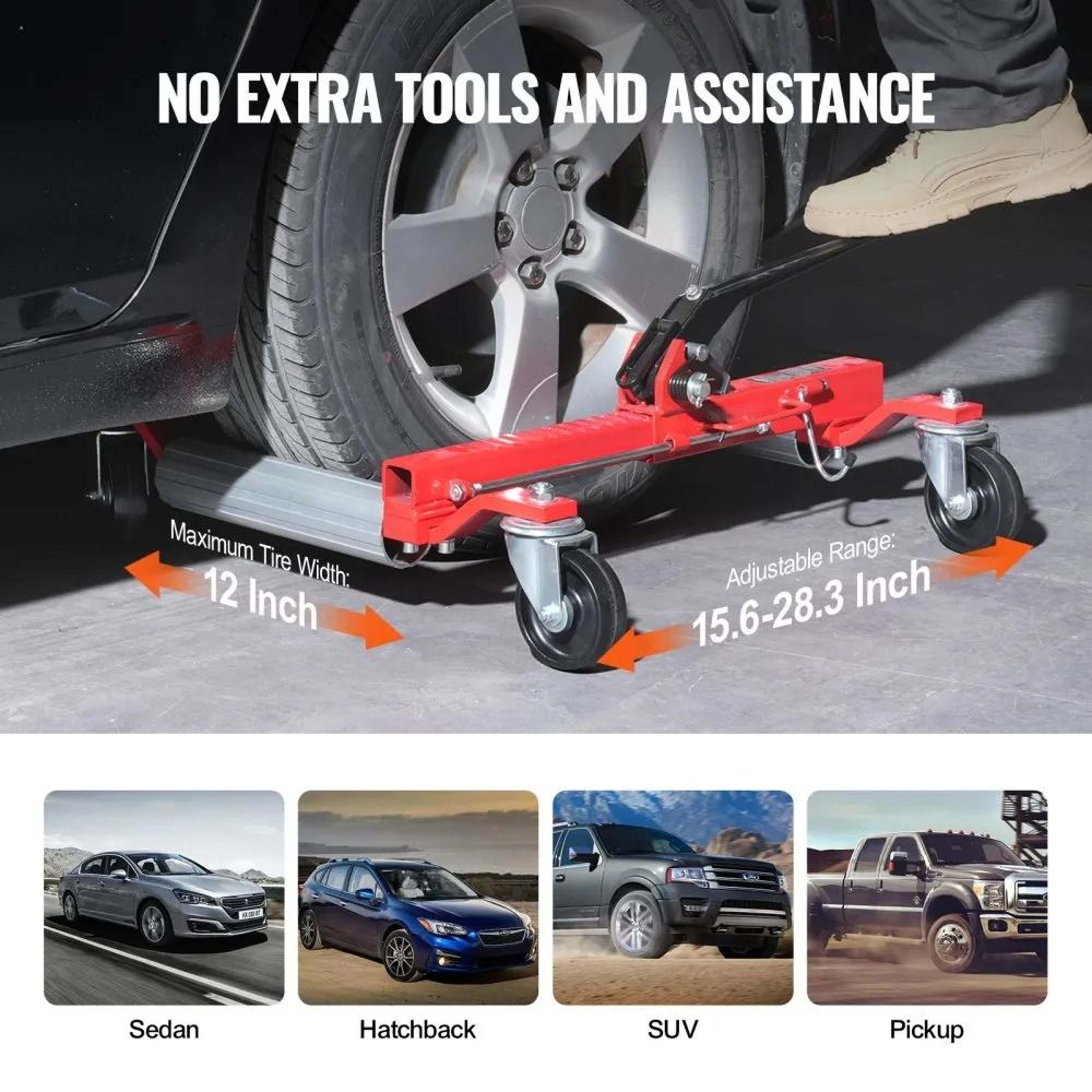 1500 Lb Wheel Dolly Set Of 2 Heavy Duty Ratchet Vehicle Positioning Dollies 4