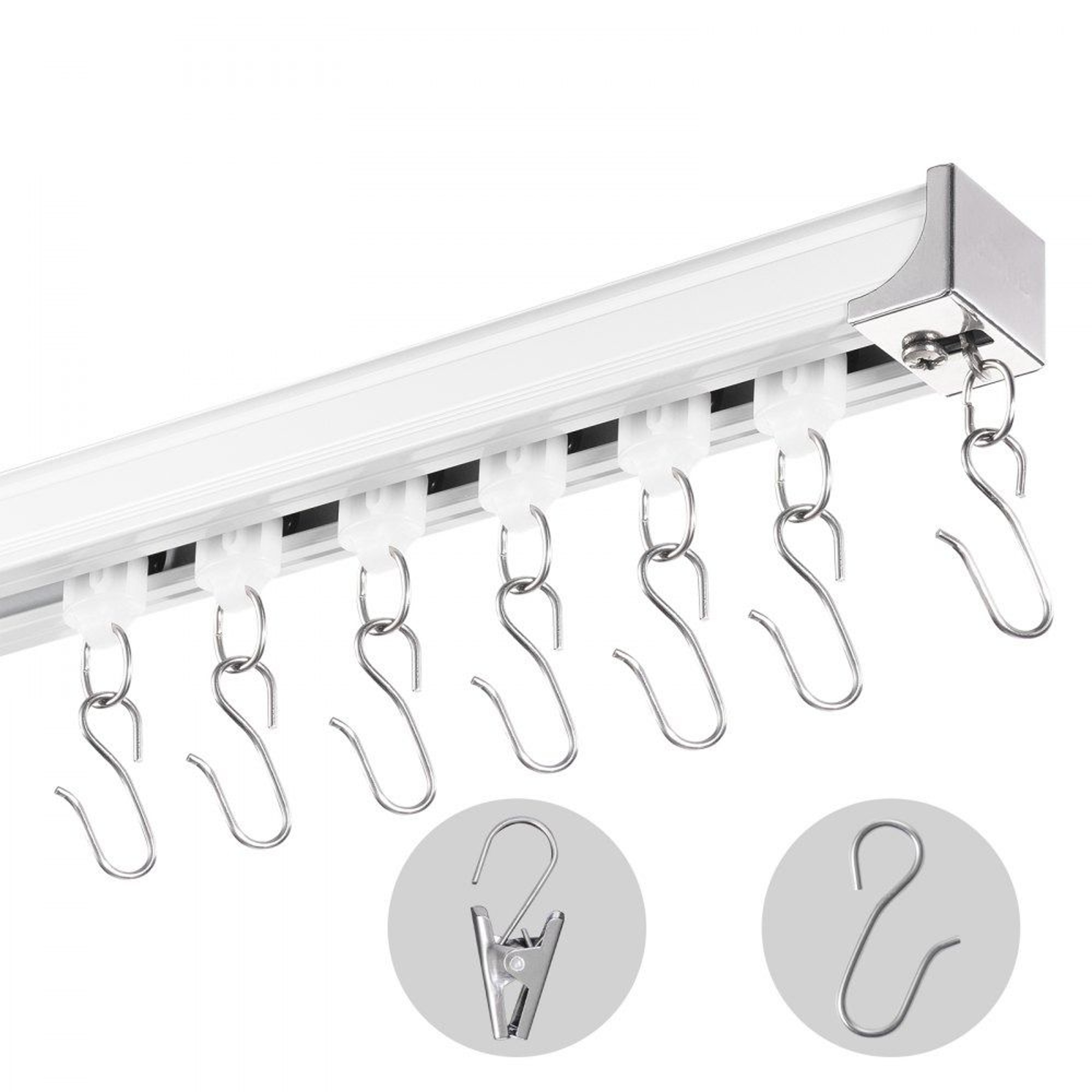 Ceiling Curtain Track Set 118 FT Aluminum Alloy Sliding Curtain Track System 0