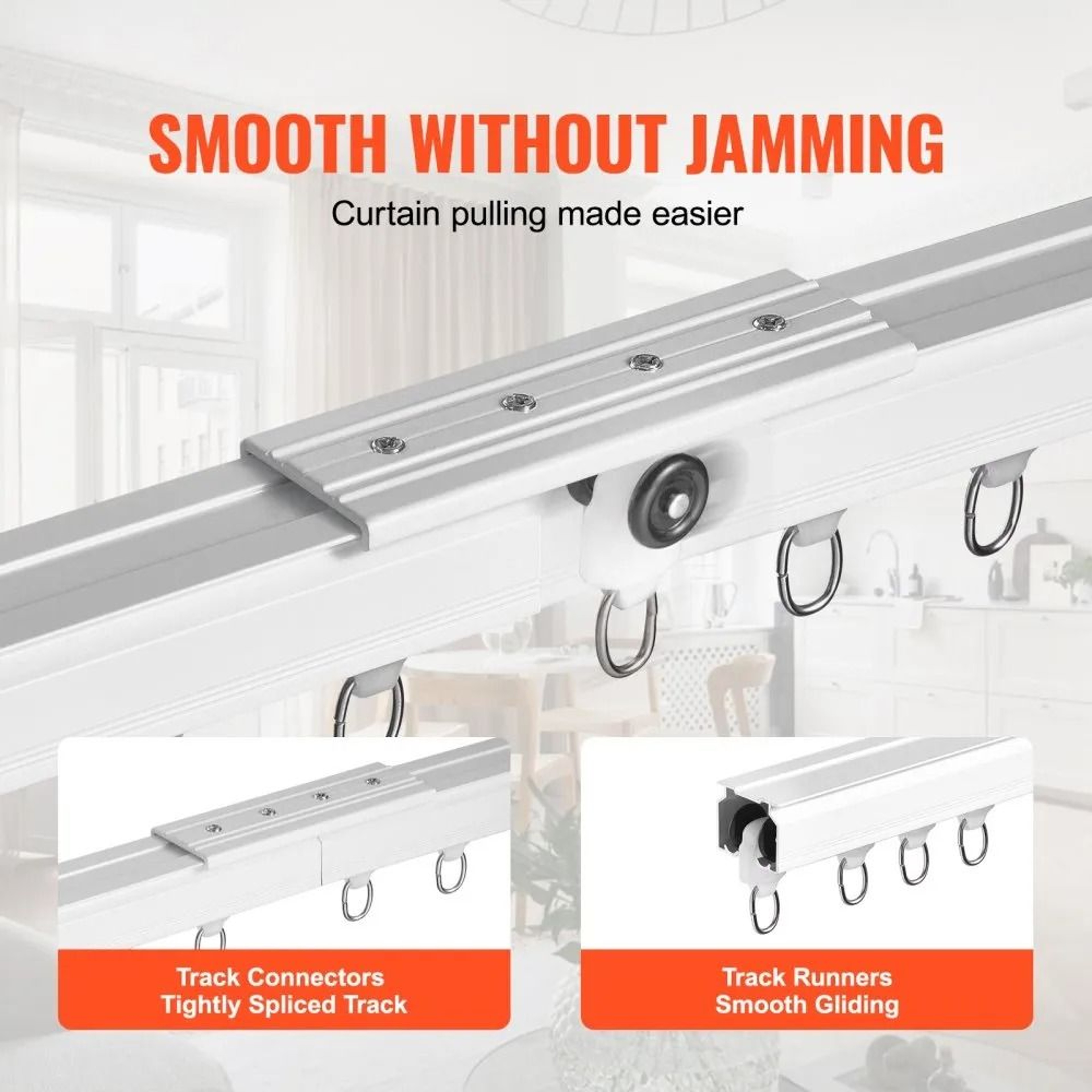Ceiling Curtain Track Set 118 FT Aluminum Alloy Sliding Curtain Track System 1
