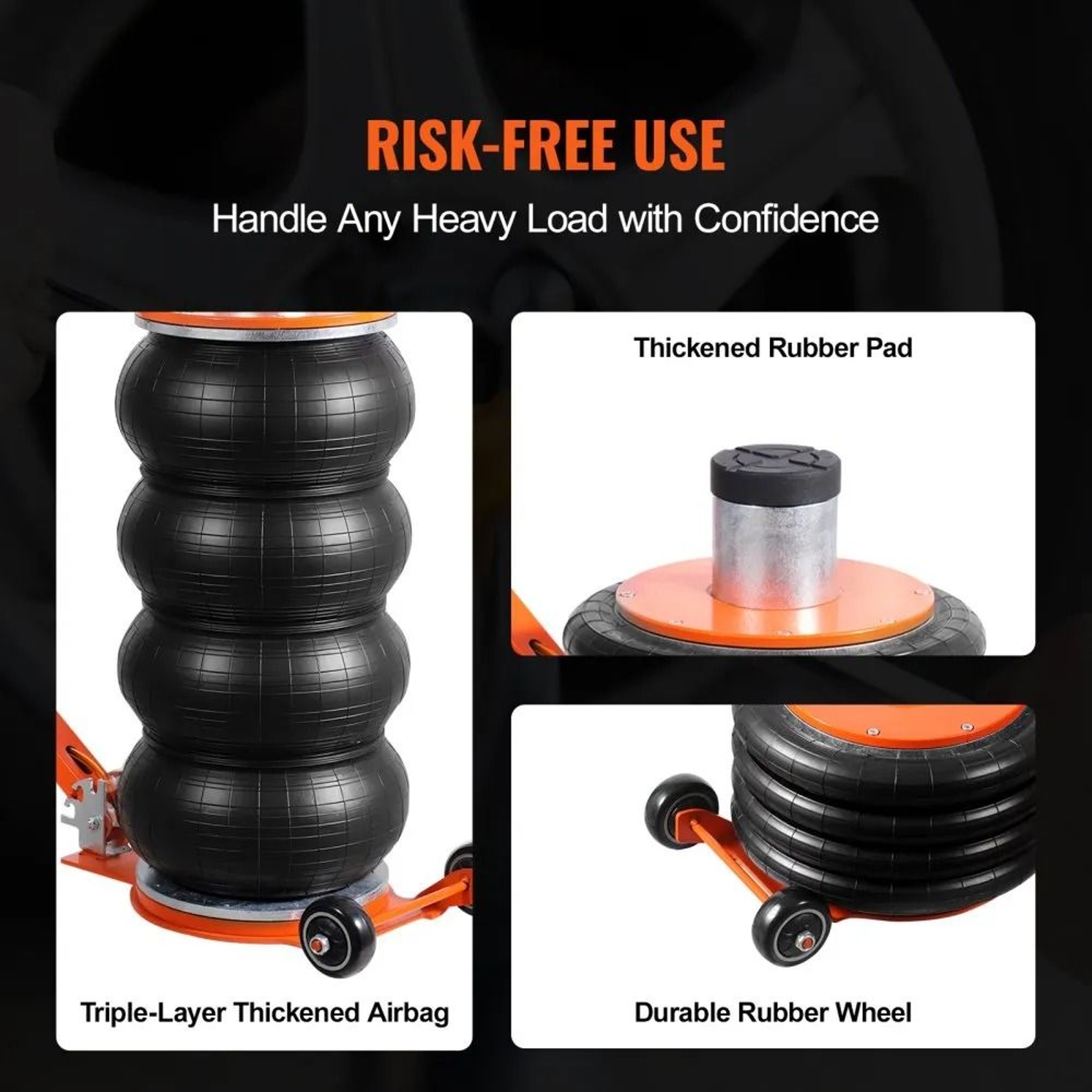 6 Ton Pneumatic Air Jack With Adjustable Handle Heightened Column And Rubber Pad 4