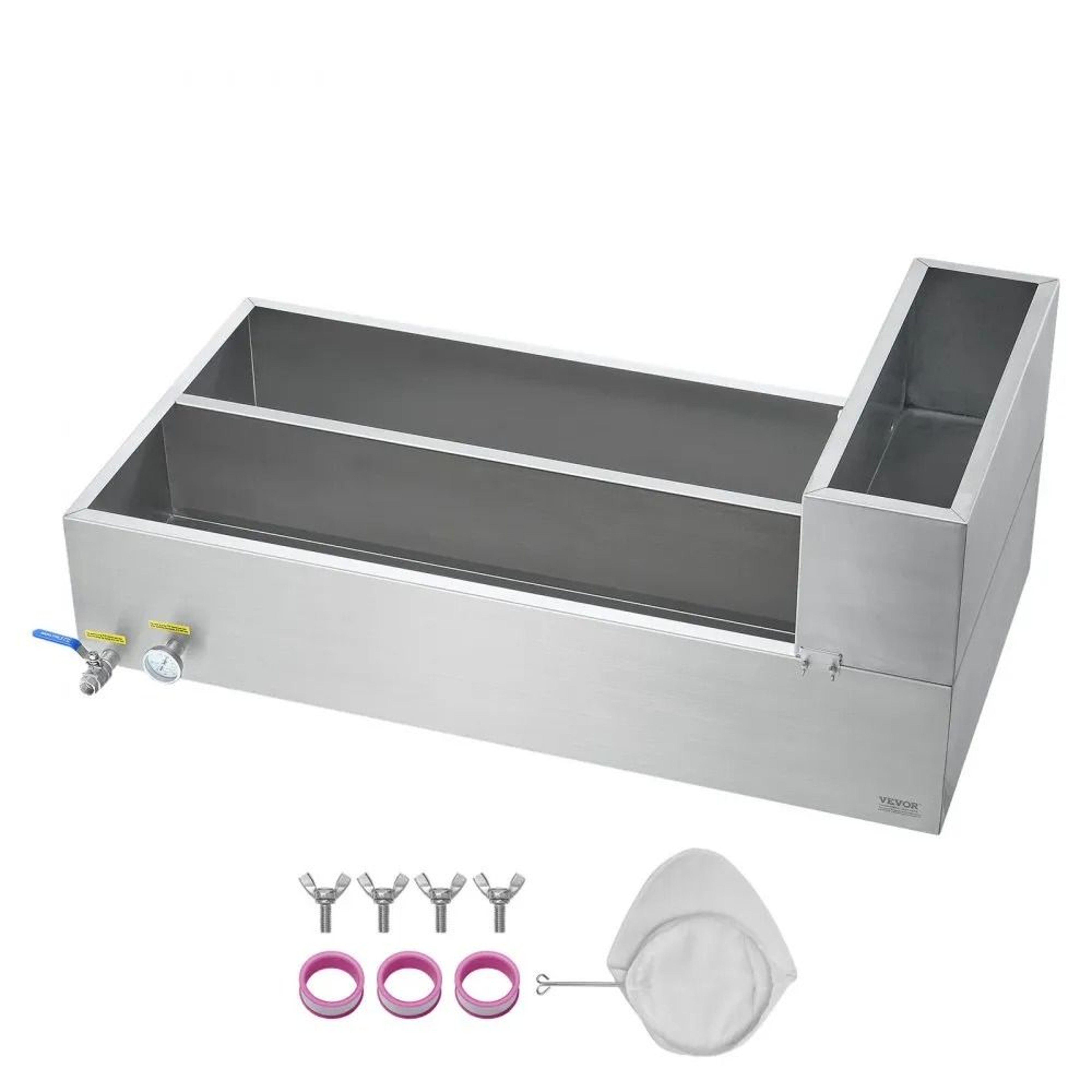 47 Gallon Maple Syrup Evaporator Pan 304 Stainless Steel With Thermometer And Dual Valves 7