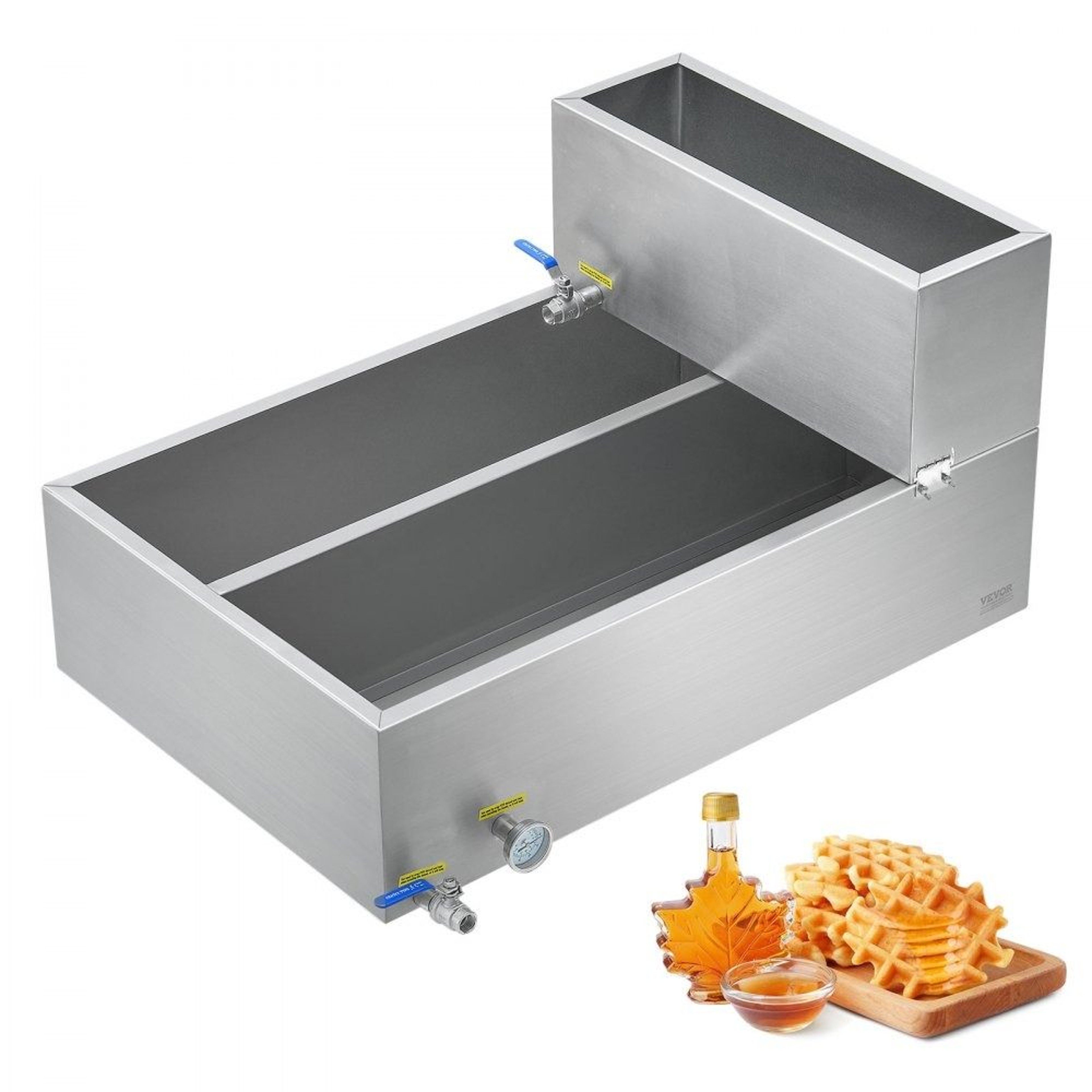 35 Gallon Maple Syrup Evaporator Pan 304 Stainless Steel With Thermometer And Dual Valves 0