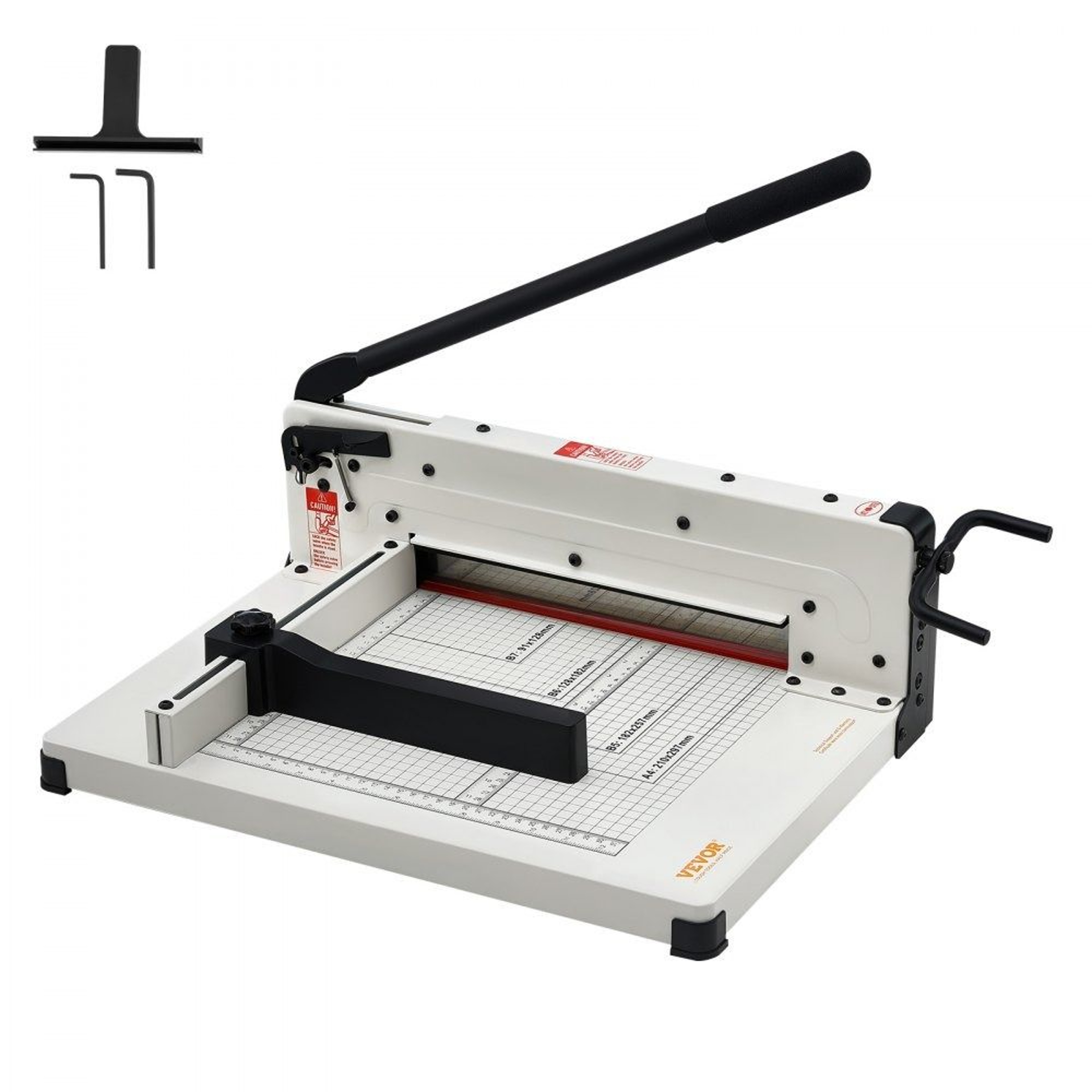 12 Inch Heavy Duty Guillotine Paper Cutter 400 Sheet Capacity Steel Stack Paper Trimmer 7