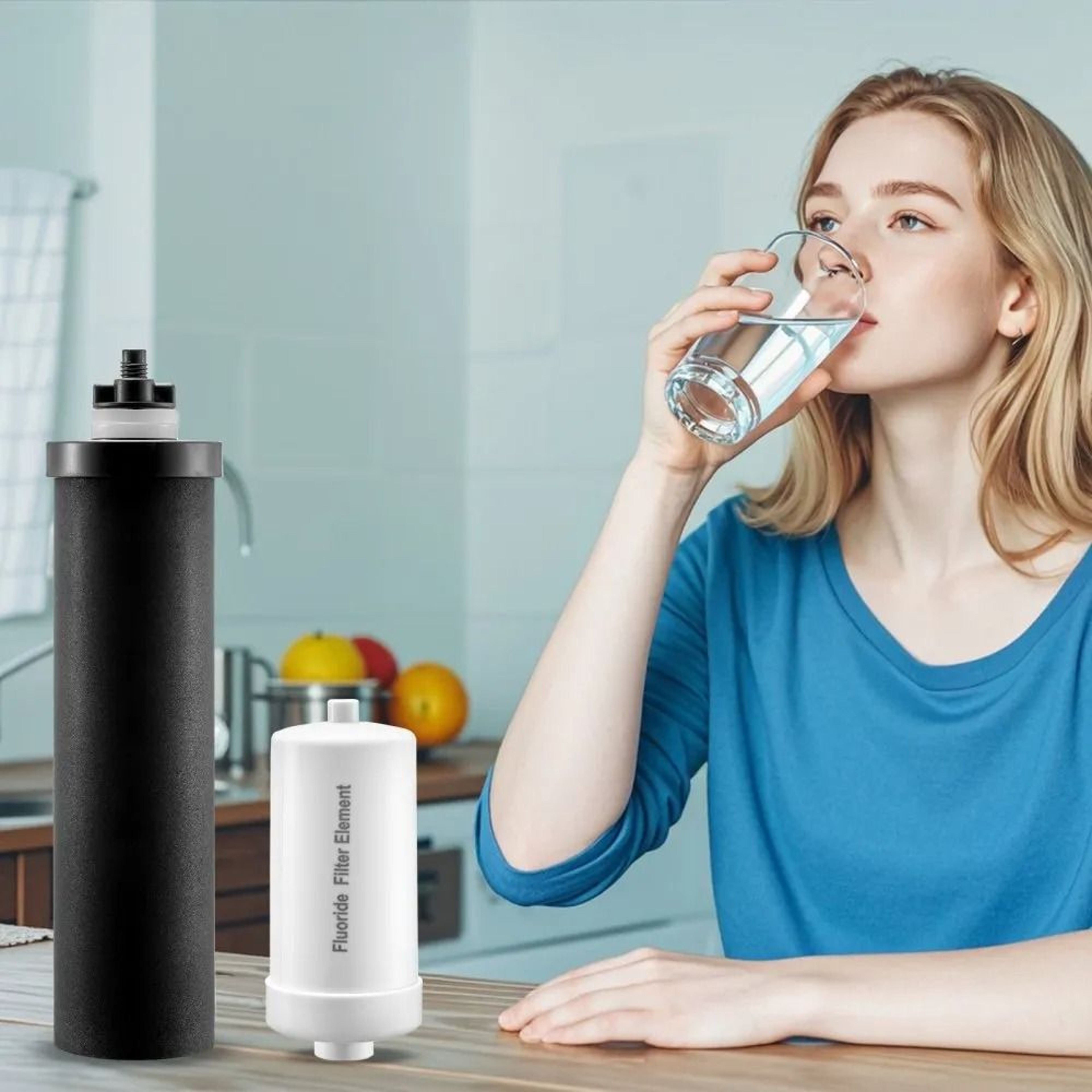Gravity Water Filter Replacement Set With Activated Carbon And Fluoride Filters 6