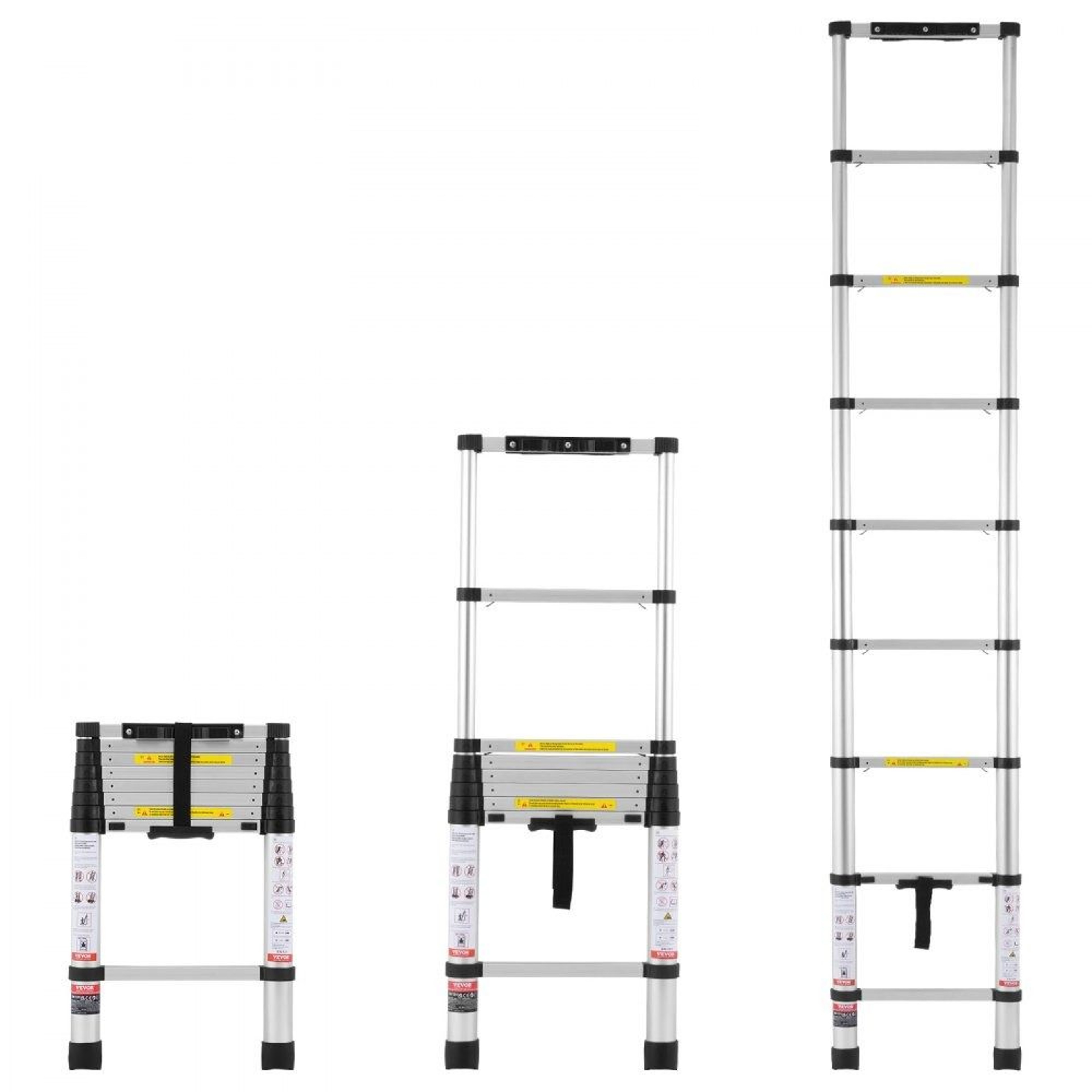 Telescoping Ladder 85FT Aluminum Collapsible Extension Ladder 375 LBS Capacity 0