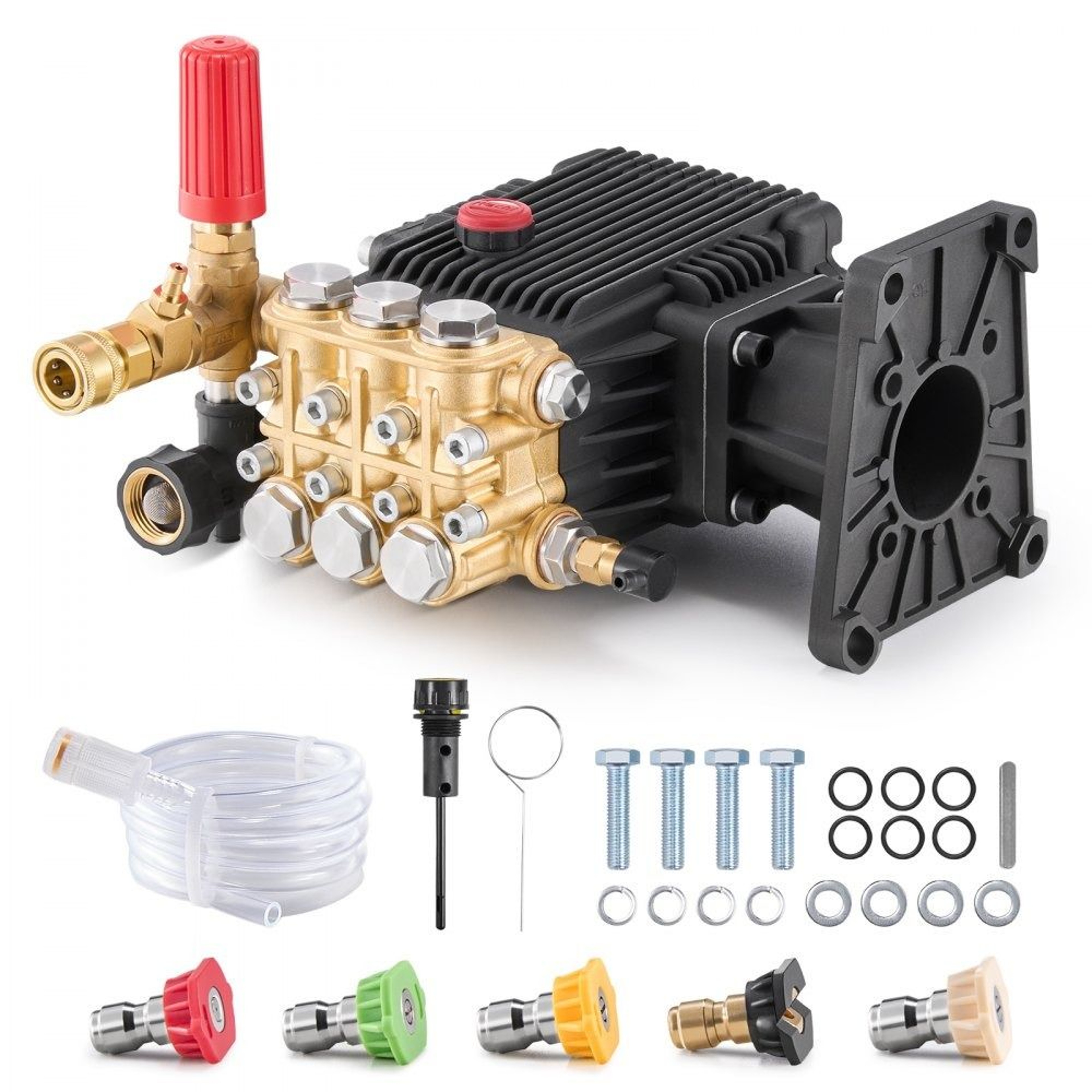 Power Washer Pump 1 Inch Shaft Horizontal Triplex Plunger 4400 PSI 44 GPM Replacement Kit 0