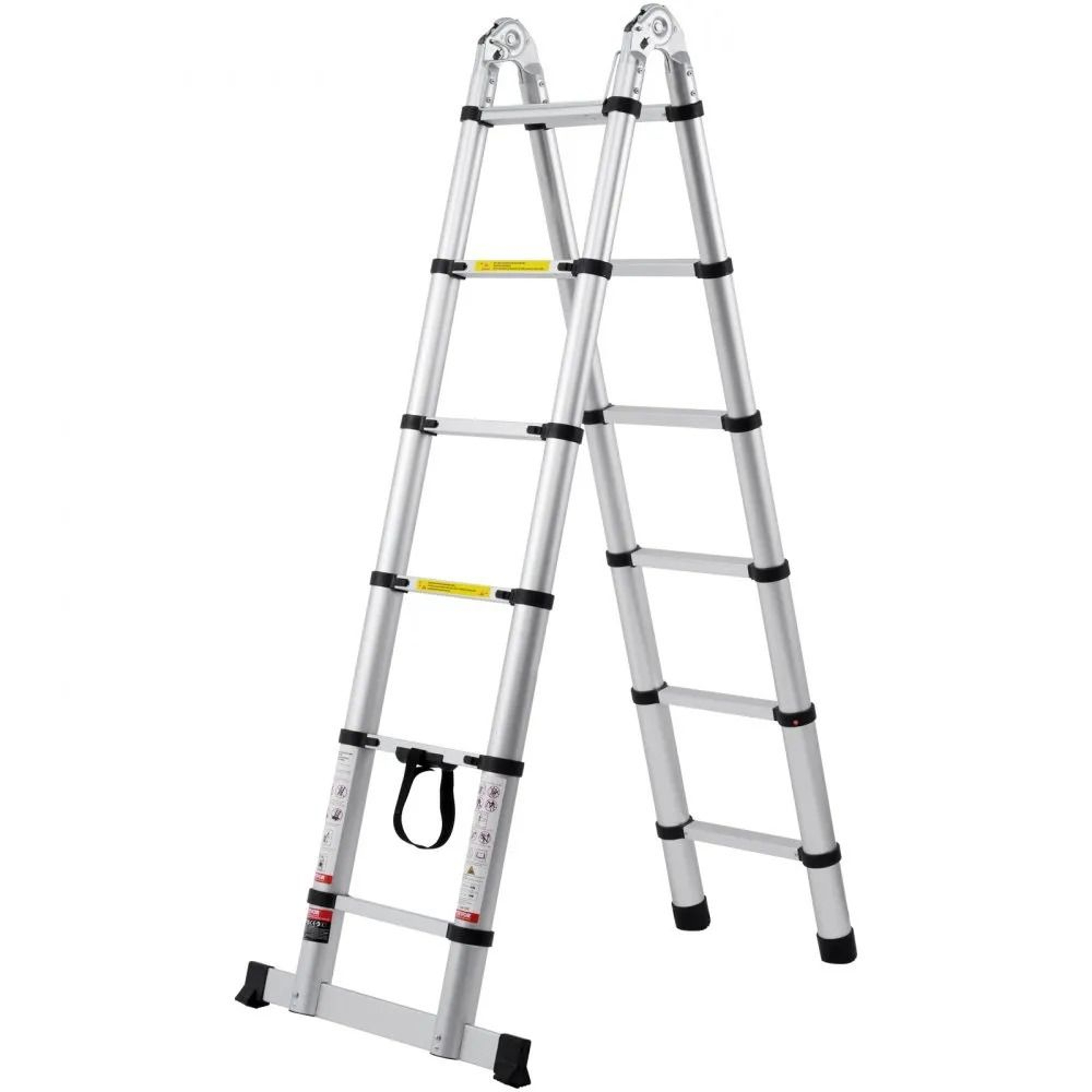 125 Ft Telescoping Ladder Lightweight Aluminum MultiButton Retraction Collapsible Extension Ladder 7
