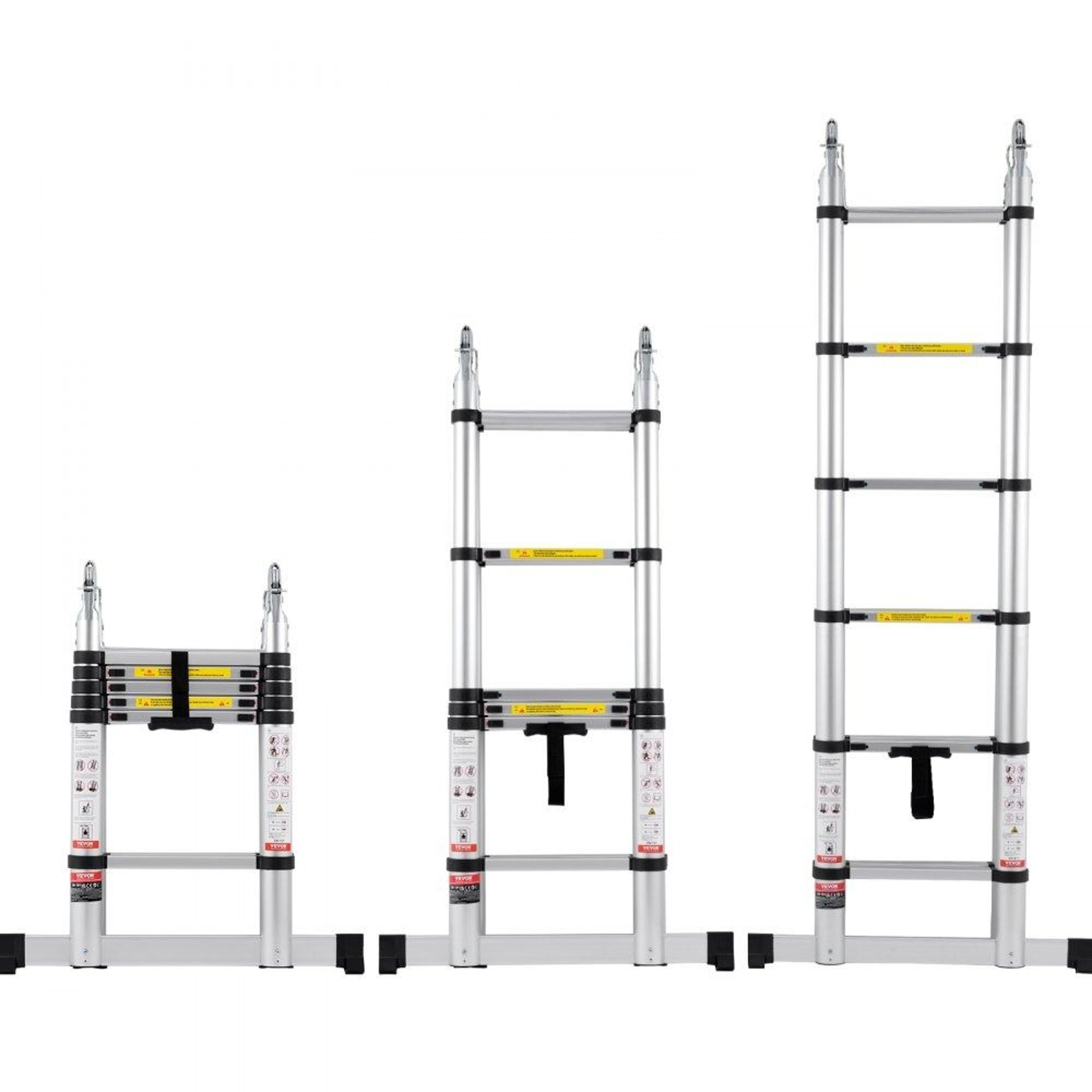 125 Ft Telescoping Ladder Lightweight Aluminum MultiButton Retraction Collapsible Extension Ladder 0