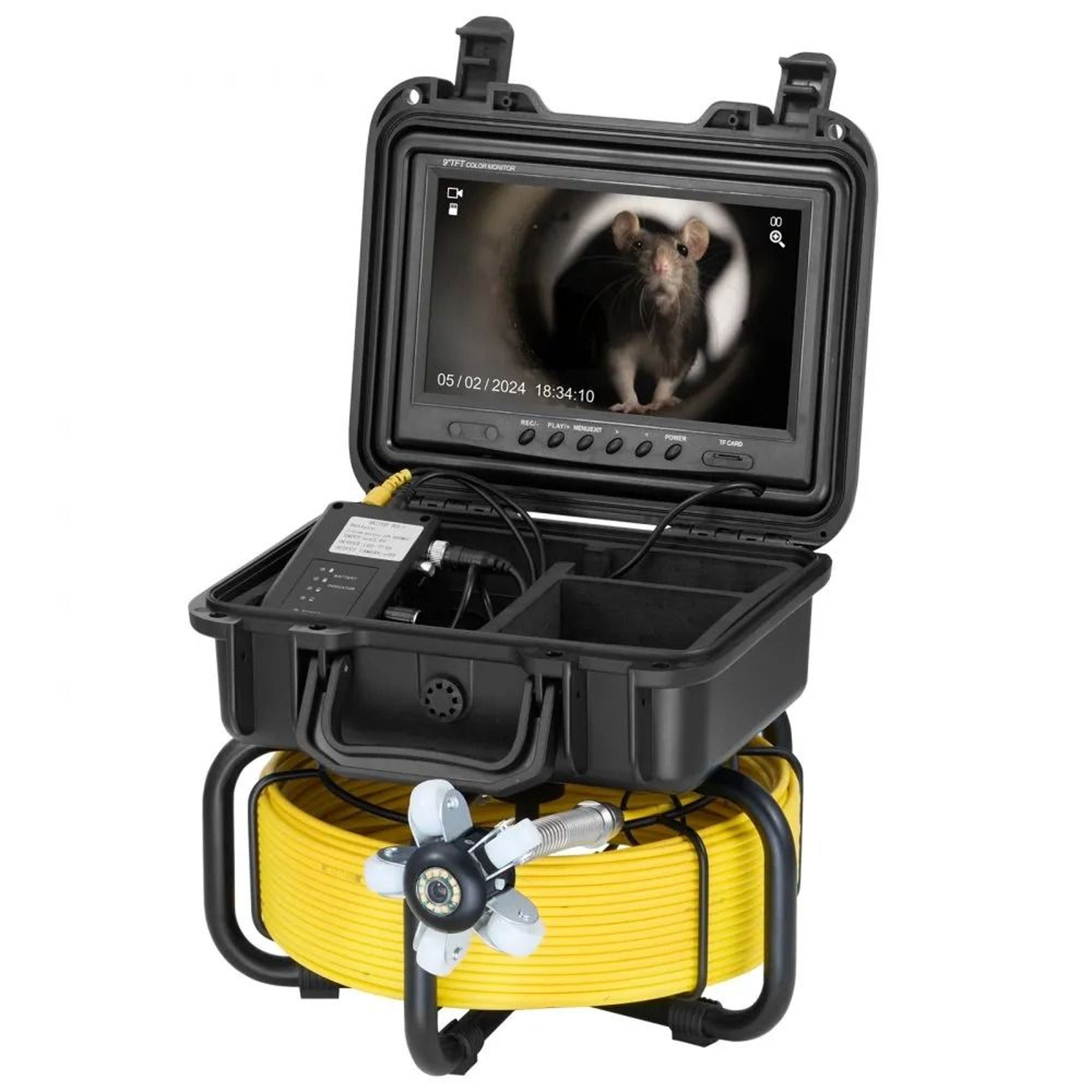 98 Ft SelfLeveling Sewer Camera With 9 Inch 1080P Screen And 32GB Card 7