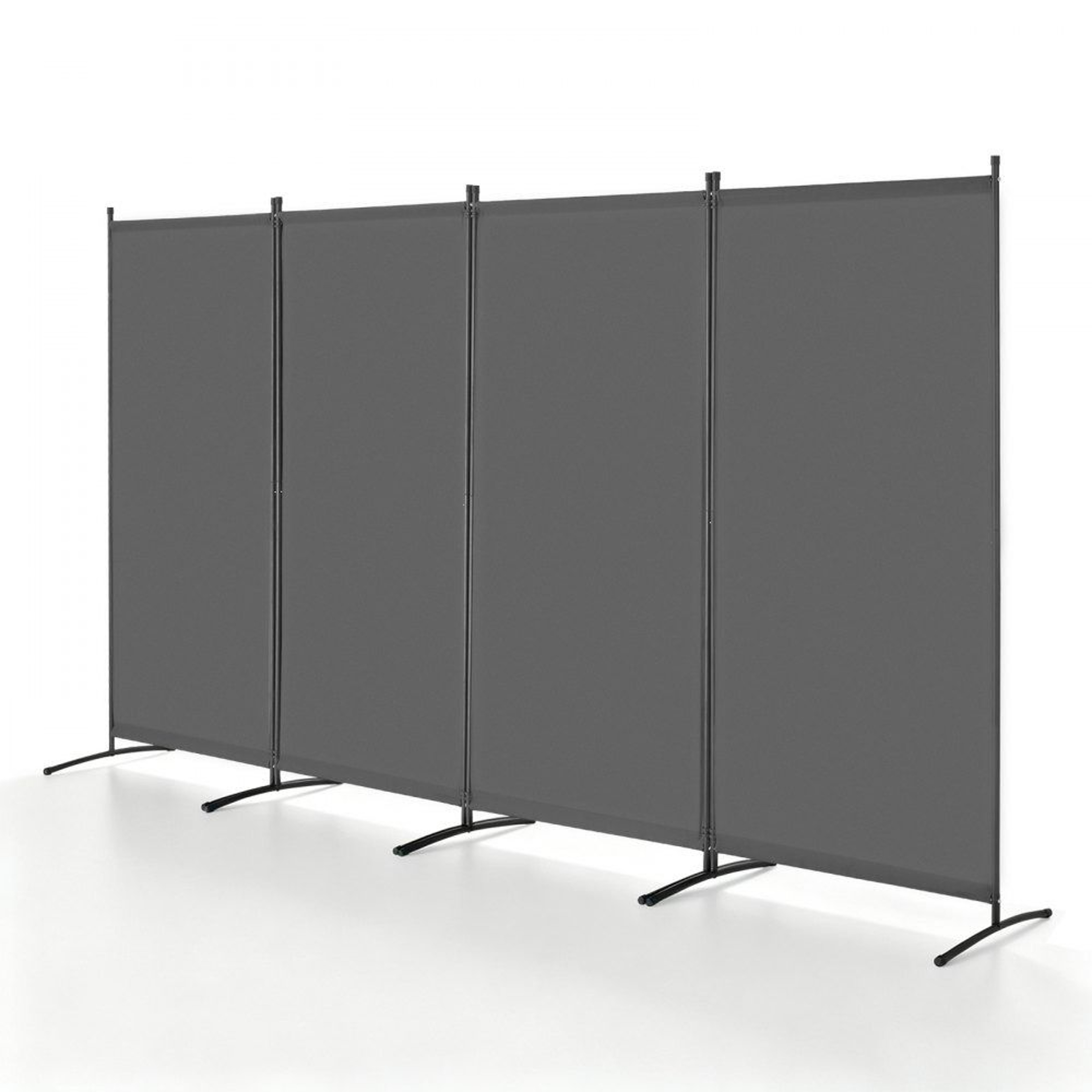 4 Panel Folding Room Divider Waterproof Oxford Fabric Freestanding Privacy Screen Gray 0