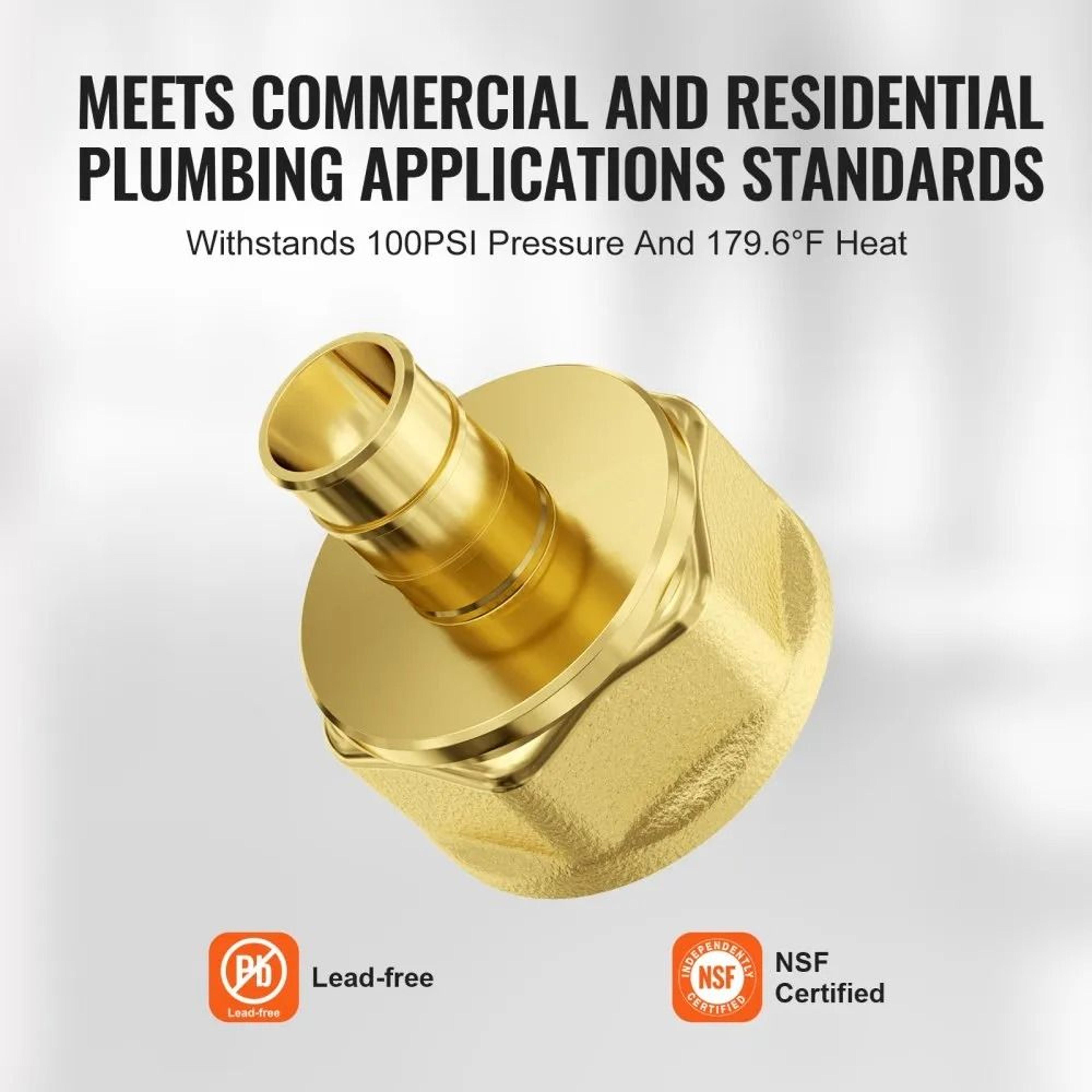34 Inch Brass PEX Pipe Fittings 12 Pack Clamp Style NPT Female Threaded Connectors 3
