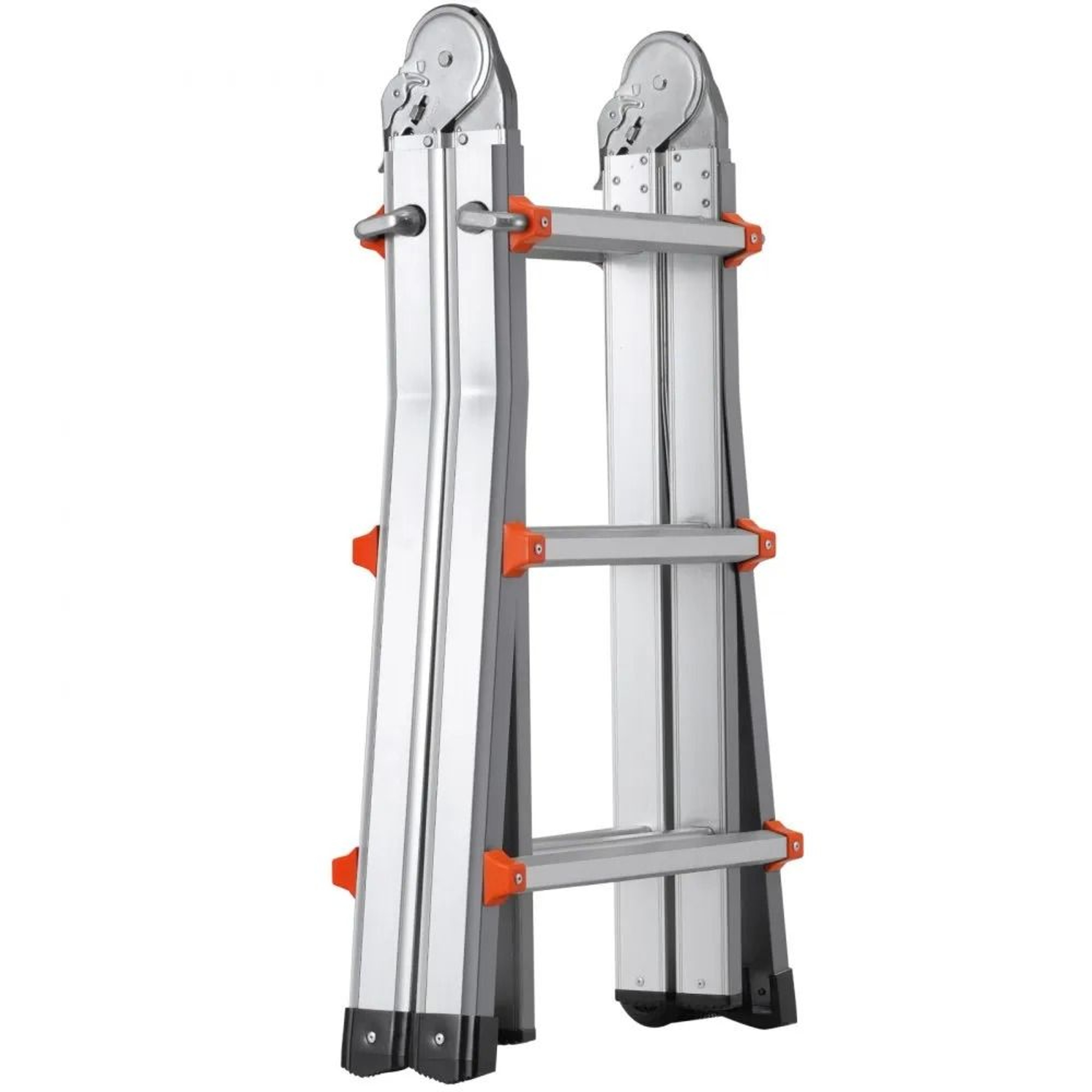 11 FT Telescoping A Frame Ladder Portable Folding Aluminum Extension Ladder With Wheels 330 Lb Capa 8