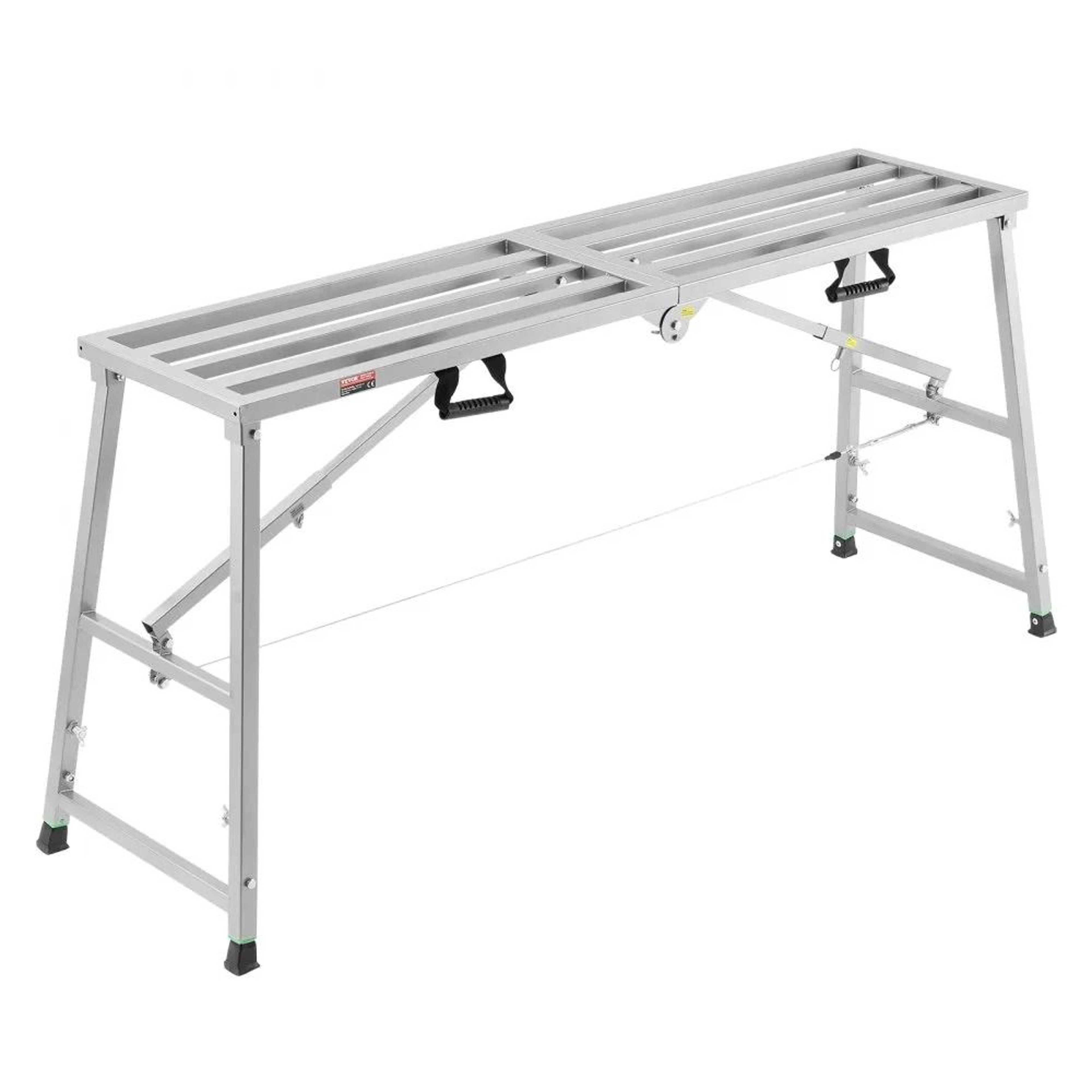 Adjustable Folding Steel Work Platform Portable Scaffolding Step Ladder 882 Lbs Capacity 0