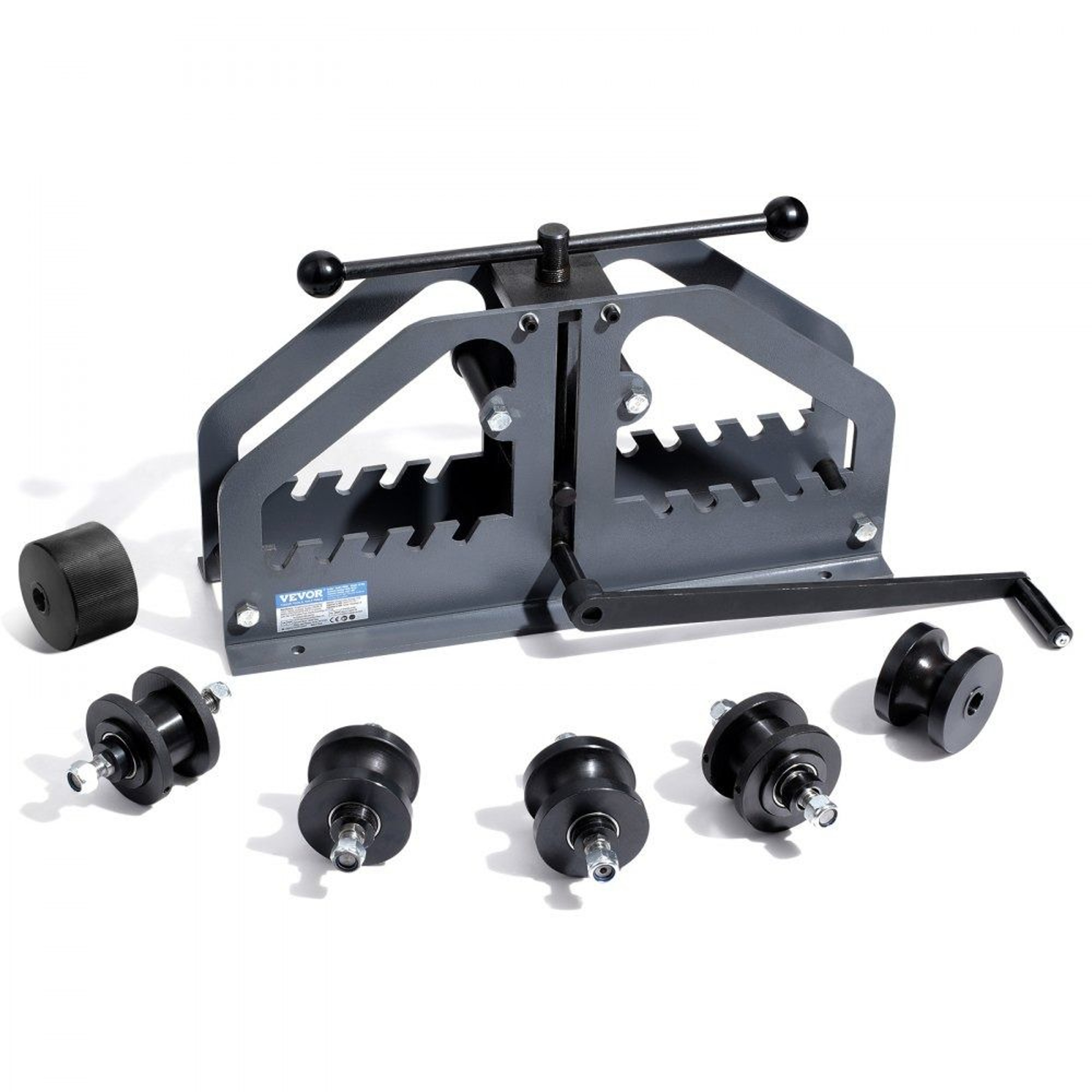 Manual Tube Roller Bender With 6 Dies For Round Square Tube And Flat Bar 0