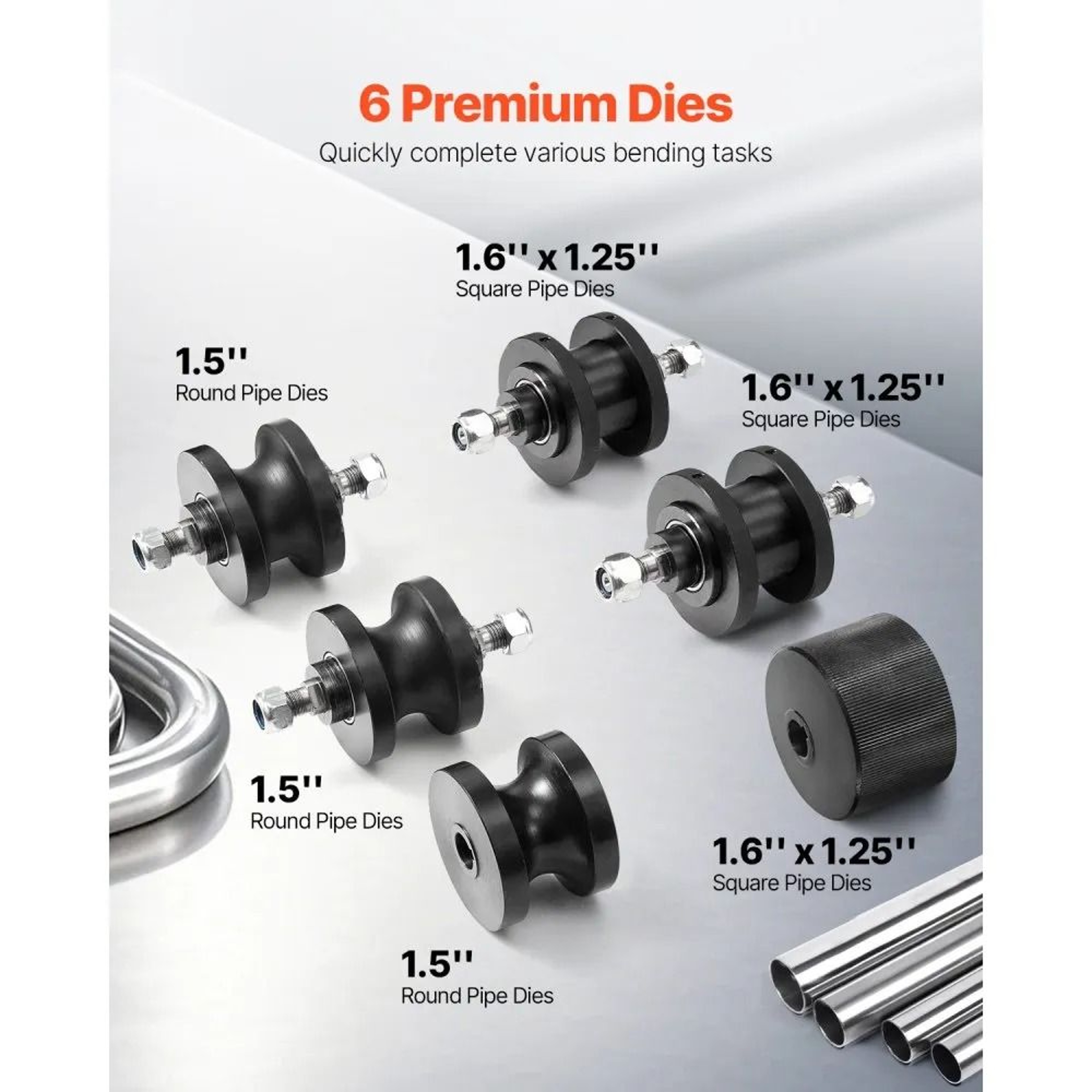 Manual Tube Roller Bender With 6 Dies For Round Square Tube And Flat Bar 4