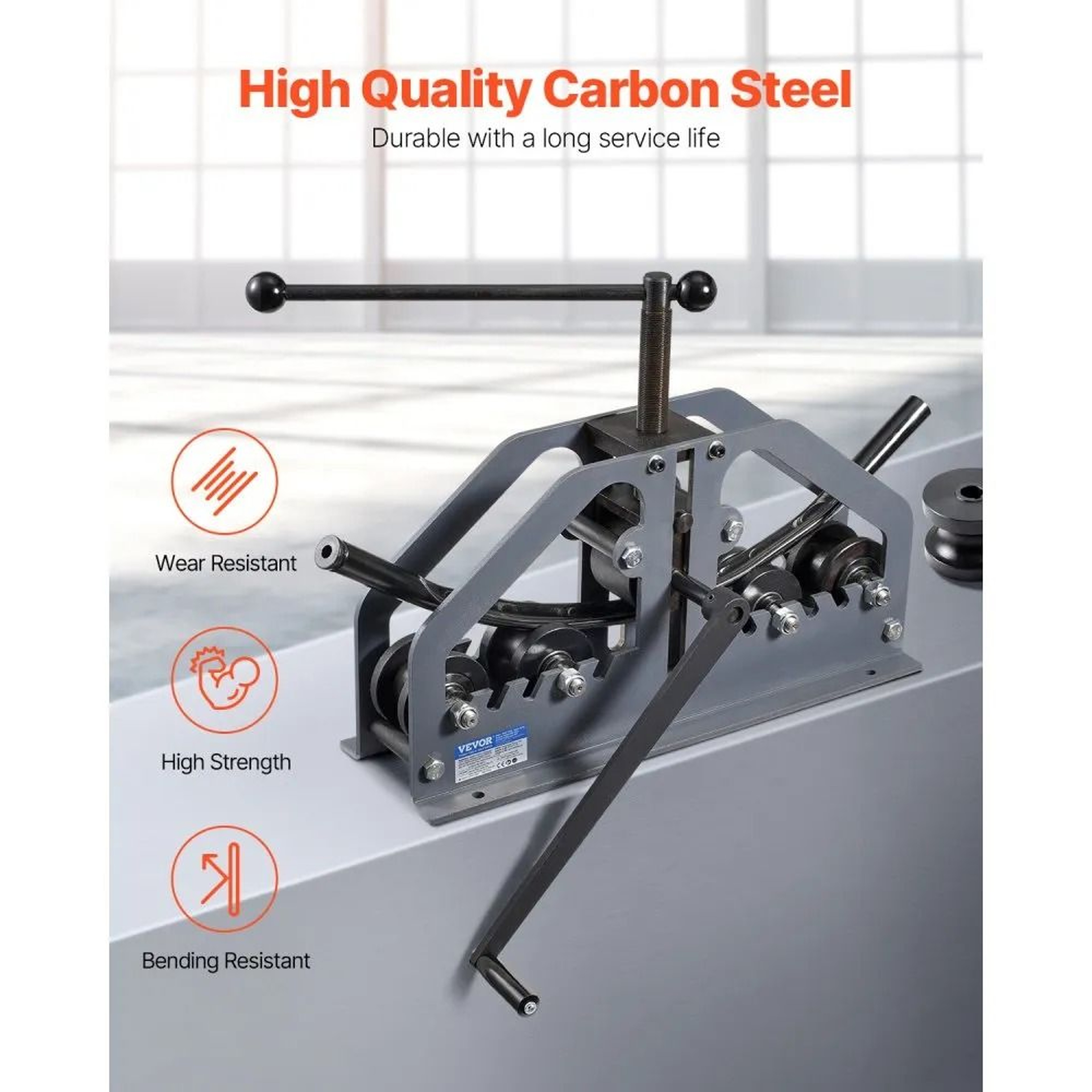 Manual Tube Roller Bender With 6 Dies For Round Square Tube And Flat Bar 3