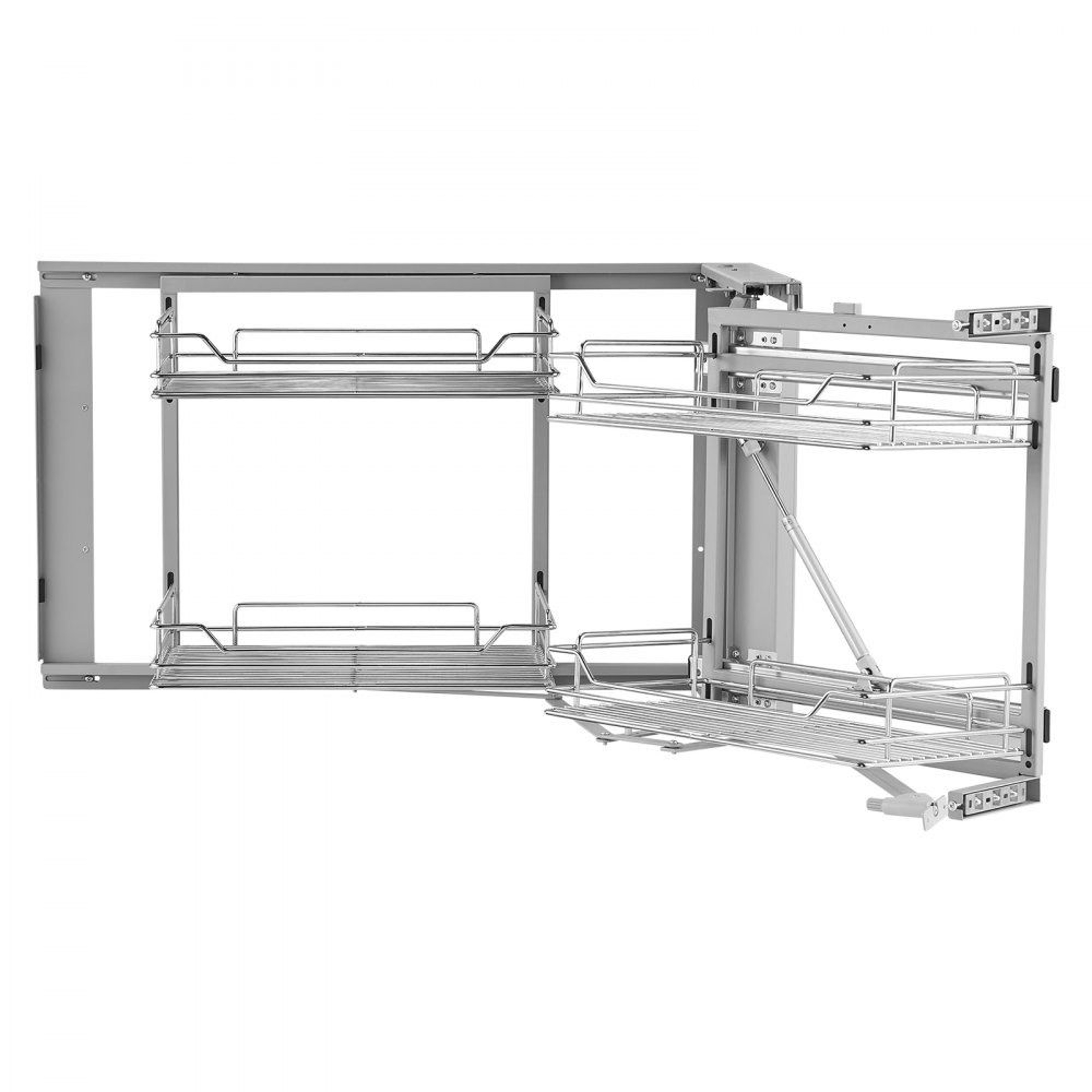 18 Inch Blind Corner Pull Out Organizer With 4 Chrome Plated Steel Storage Baskets 0