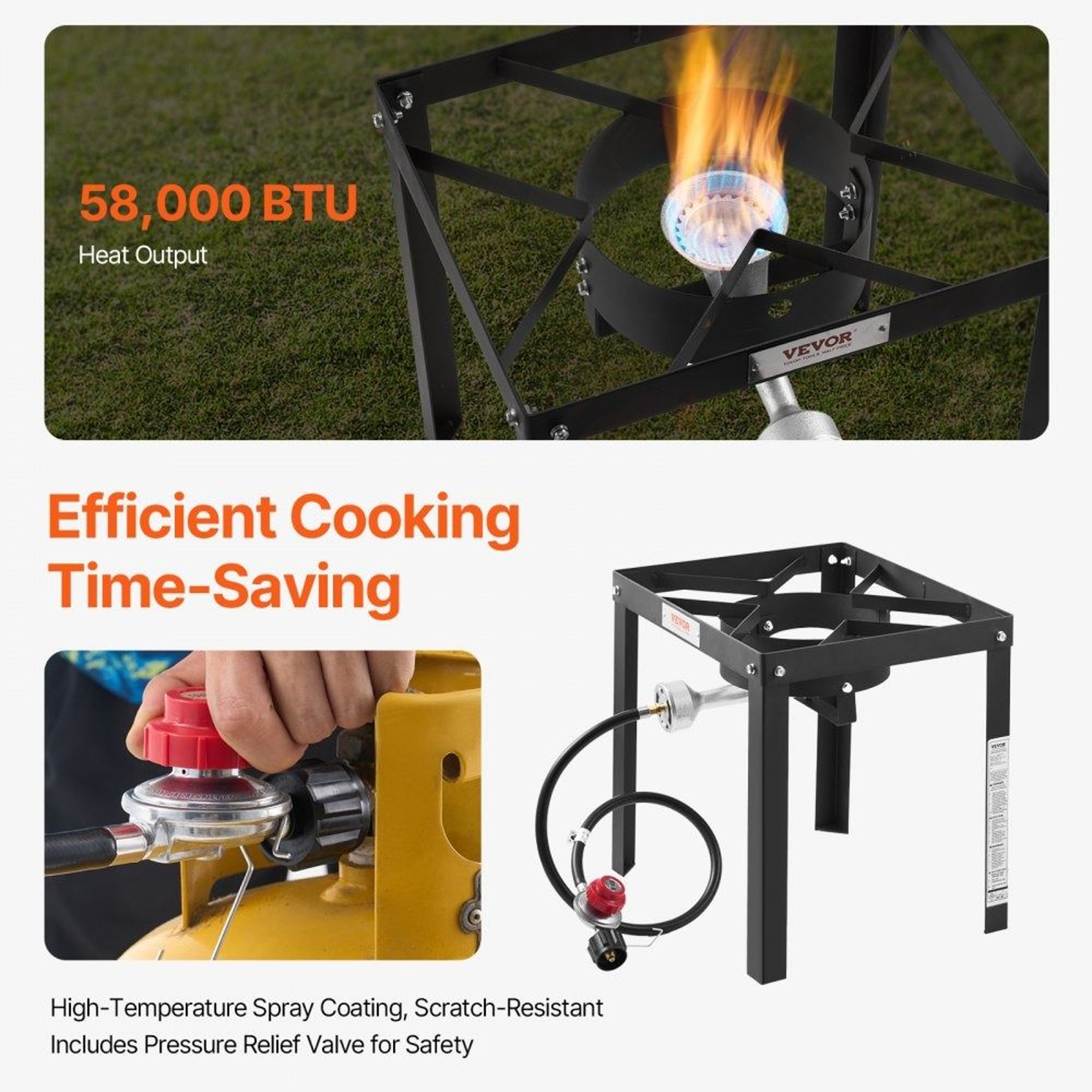 18 Qt Aluminum Propane Fish Fryer Kit With Dual Baskets And 58000 BTU Burner 4