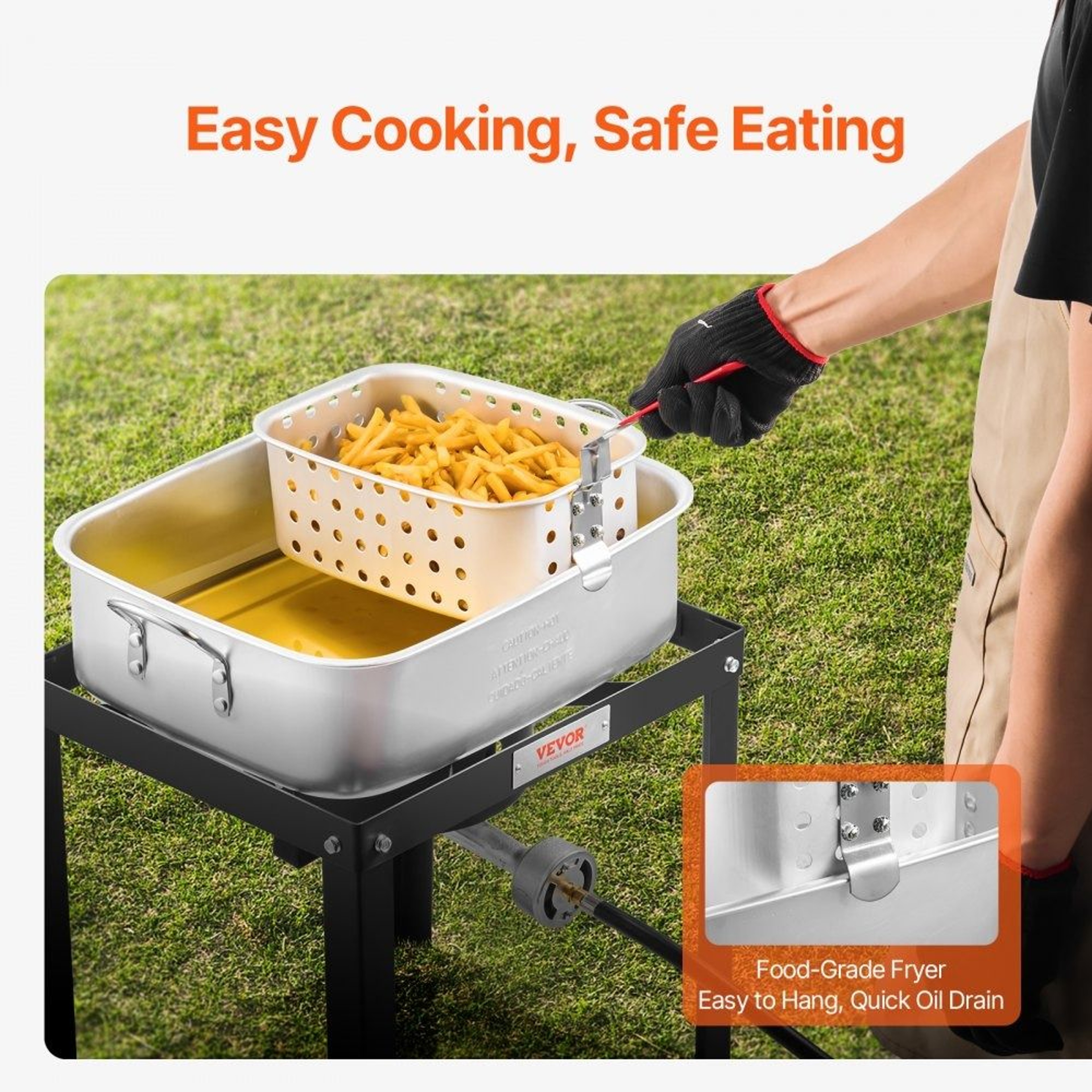 18 Qt Aluminum Propane Fish Fryer Kit With Dual Baskets And 58000 BTU Burner 1