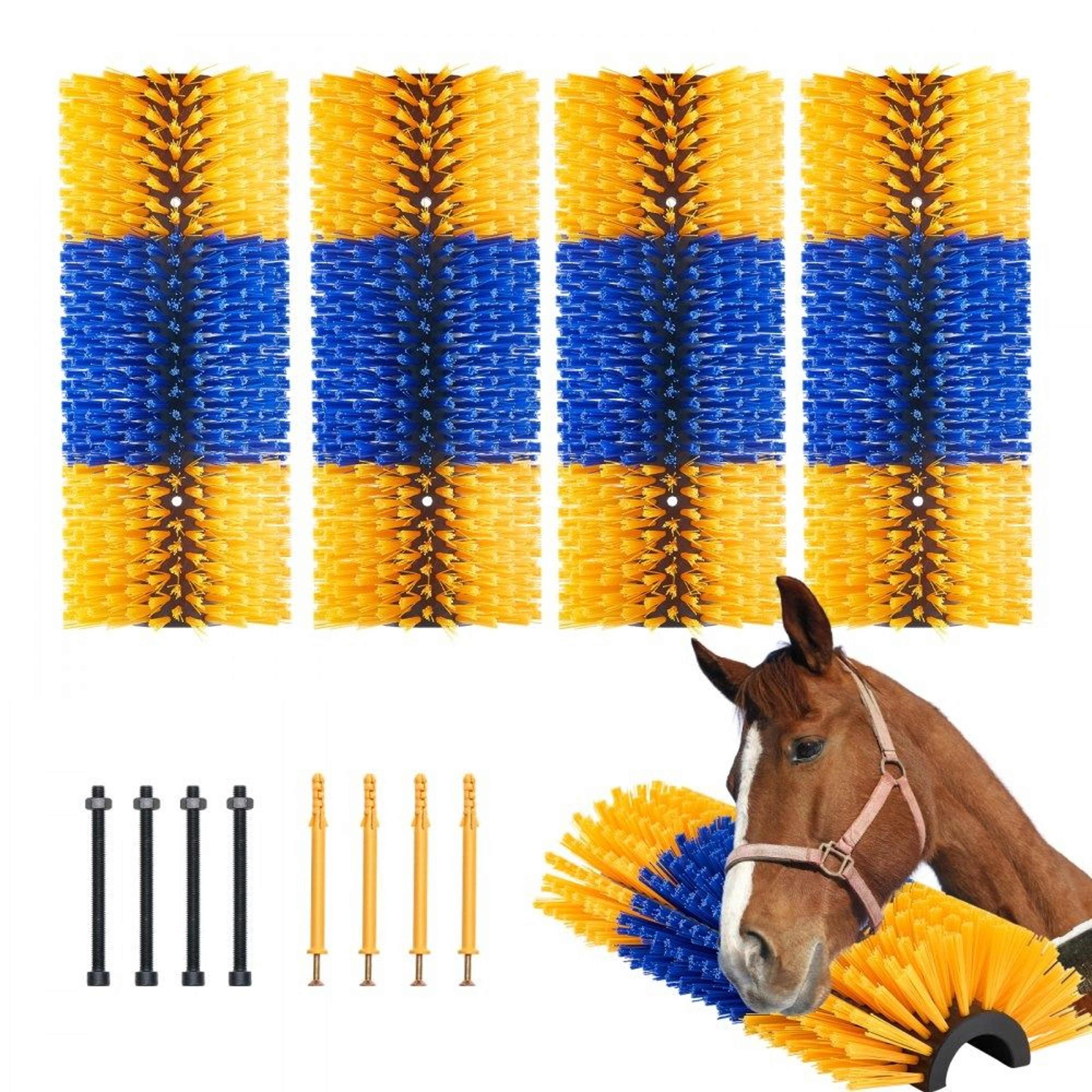 Livestock Scratching Brush Set With PBT Bristles For Horses Cows Pigs And Sheep 0