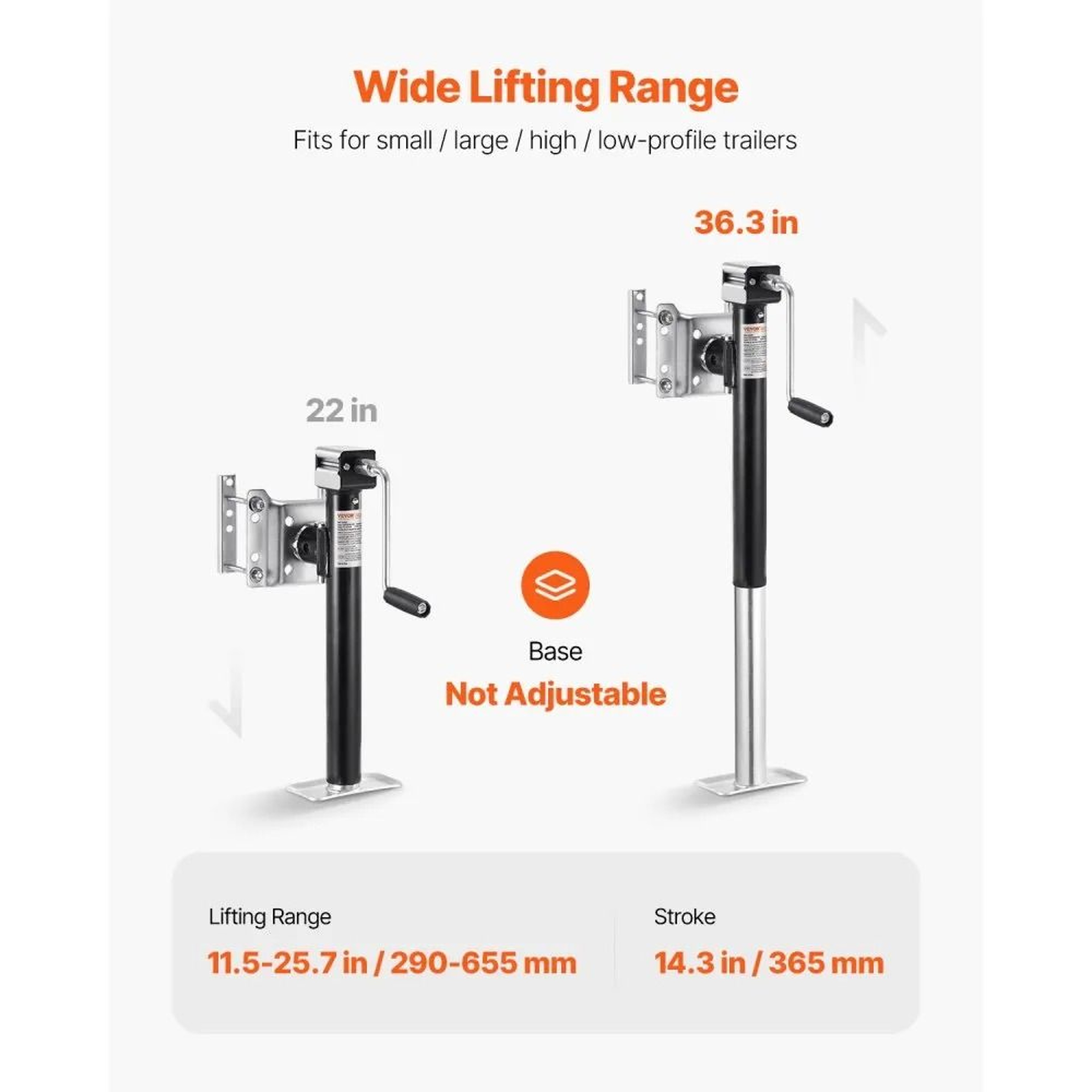 5000 Lb Heavy Duty Swivel BoltOn Trailer Jack With 143 Inch Stroke 6