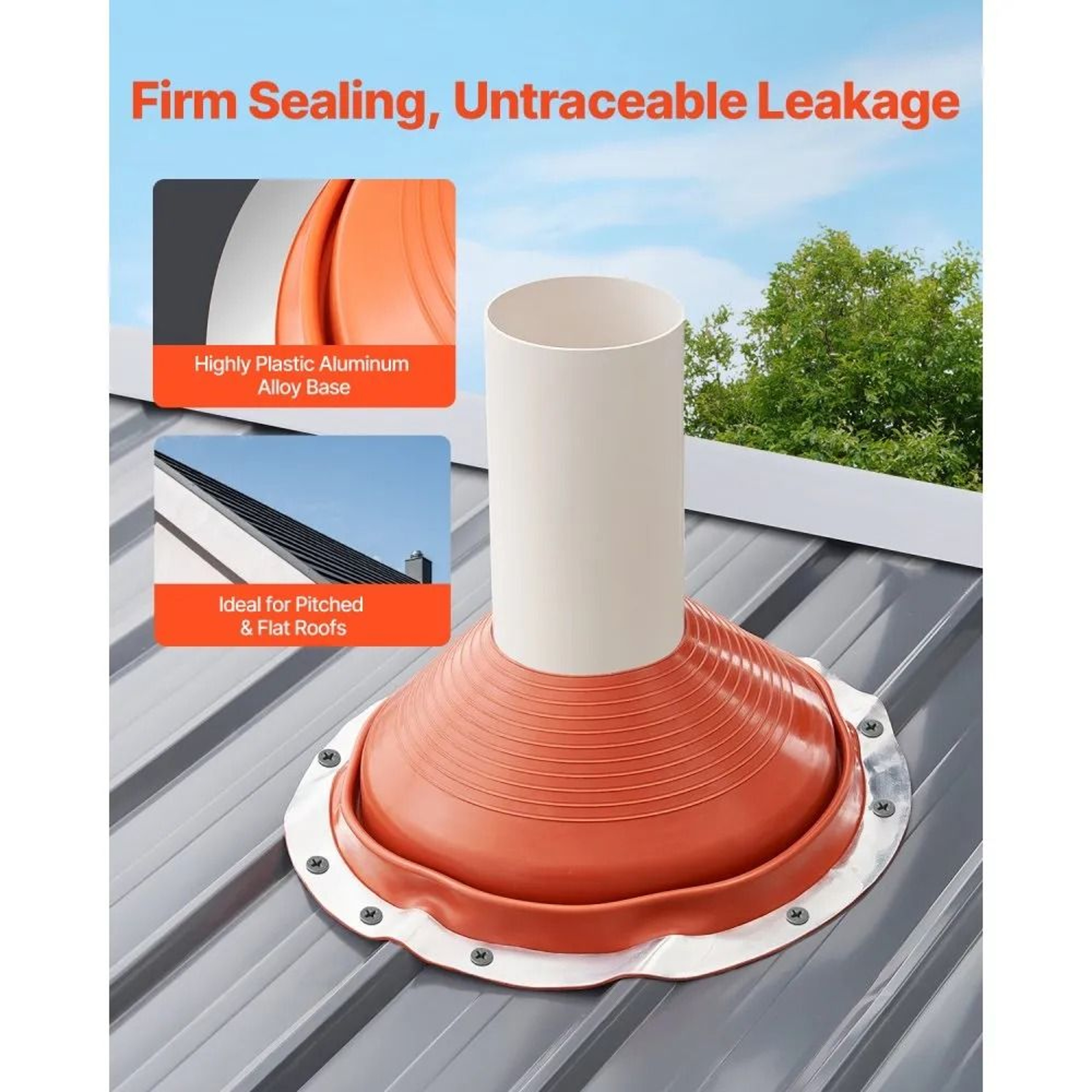 Flexible Silicone Roof Pipe Flashing Boot For 10 To 19 Inch Pipes 1