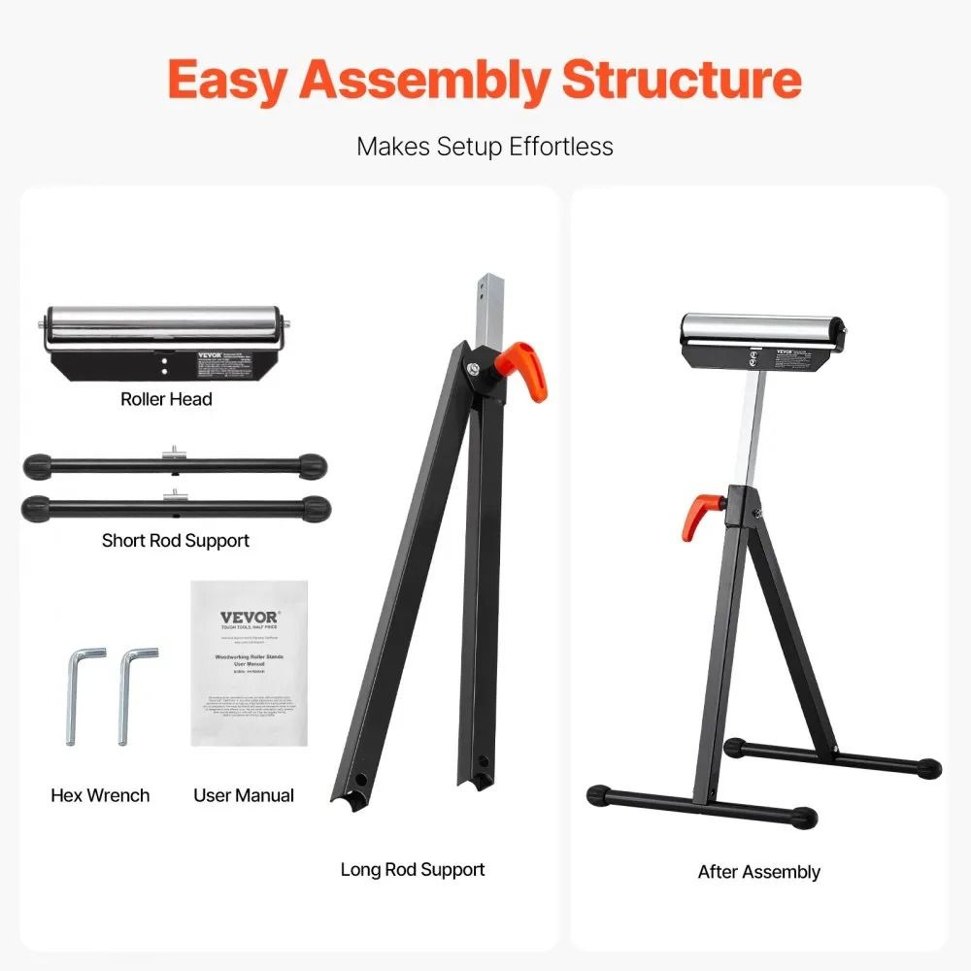 2Pack Adjustable Roller Stands With 135 Lb Capacity And Folding Steel Design 2