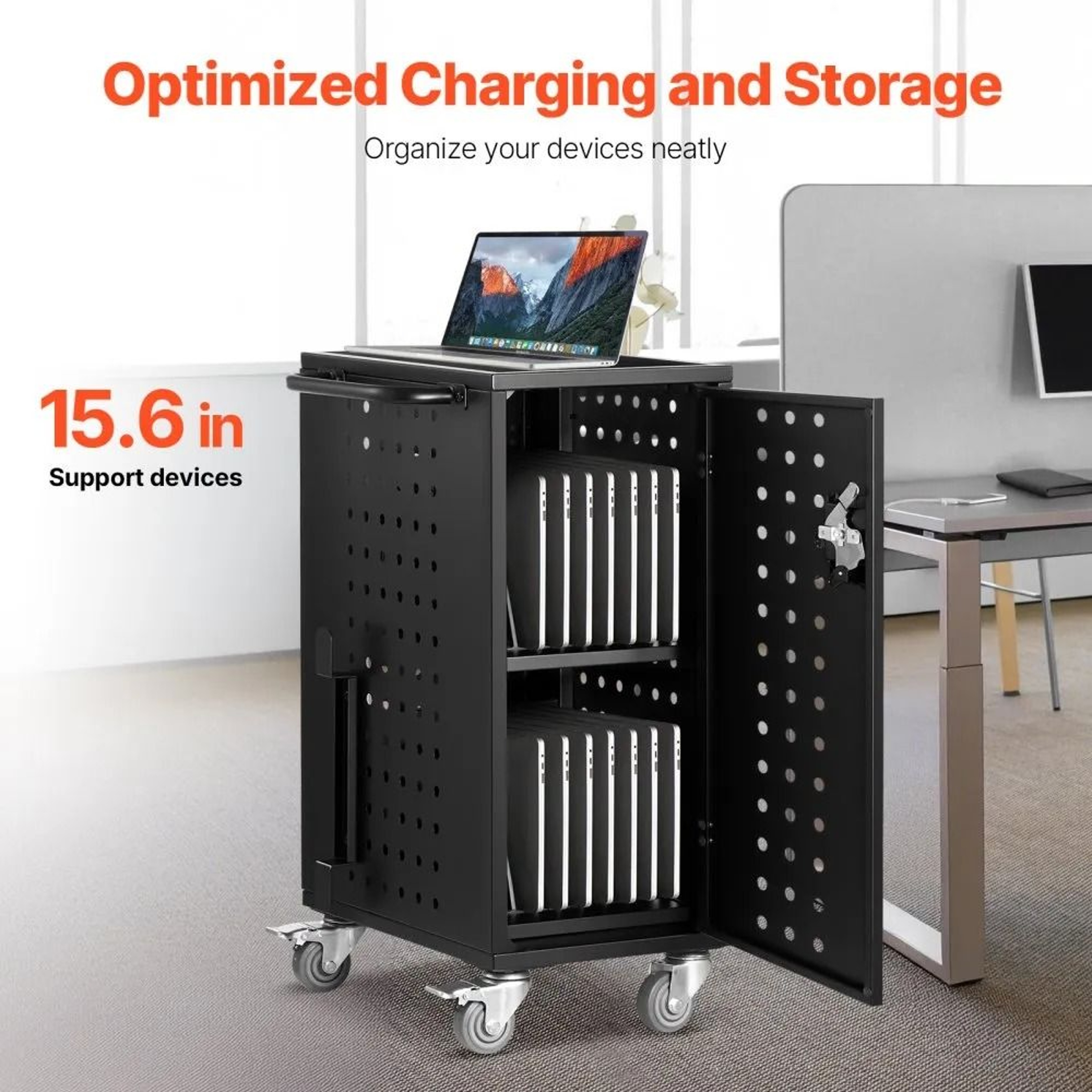 16 Device Mobile Charging Cart For Laptops Tablets And Chromebooks Up To 156 Inches 1