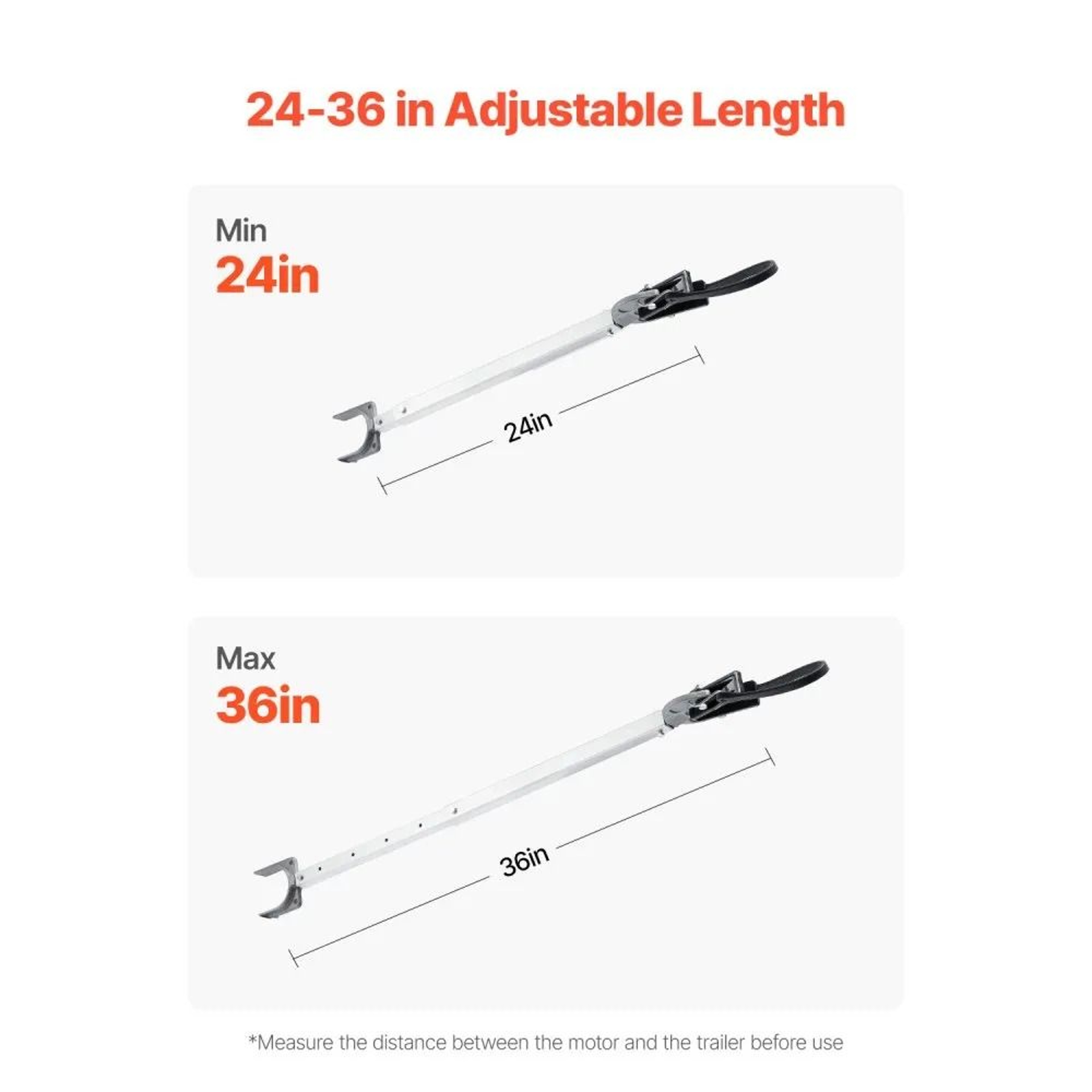 Adjustable Boat Transom Saver 2436 Inch CorrosionResistant Outboard Motor Support 3