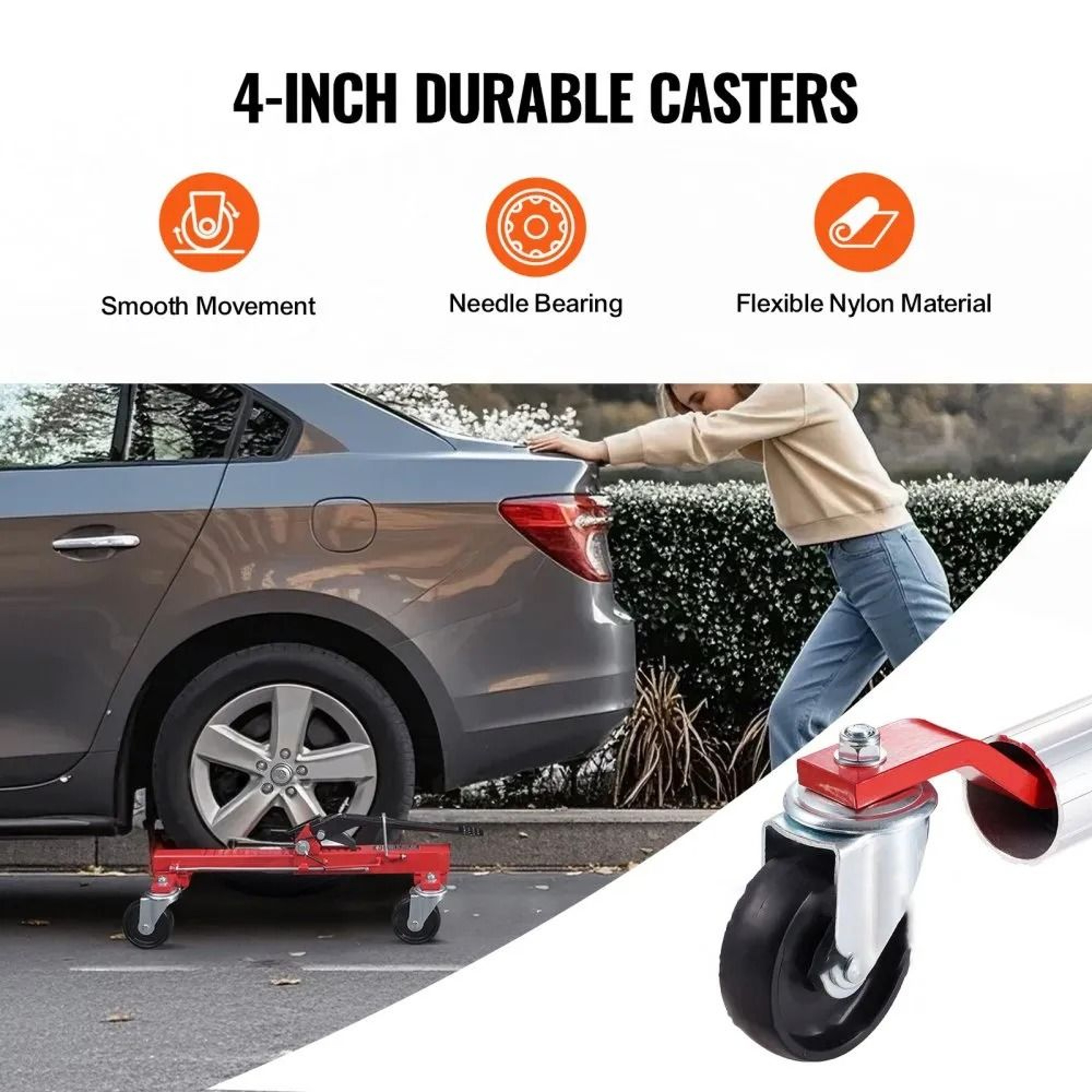 Heavy Duty 1500 Lb Wheel Dolly With Foot Operated Ratchet Lift And 4 Inch Casters 3
