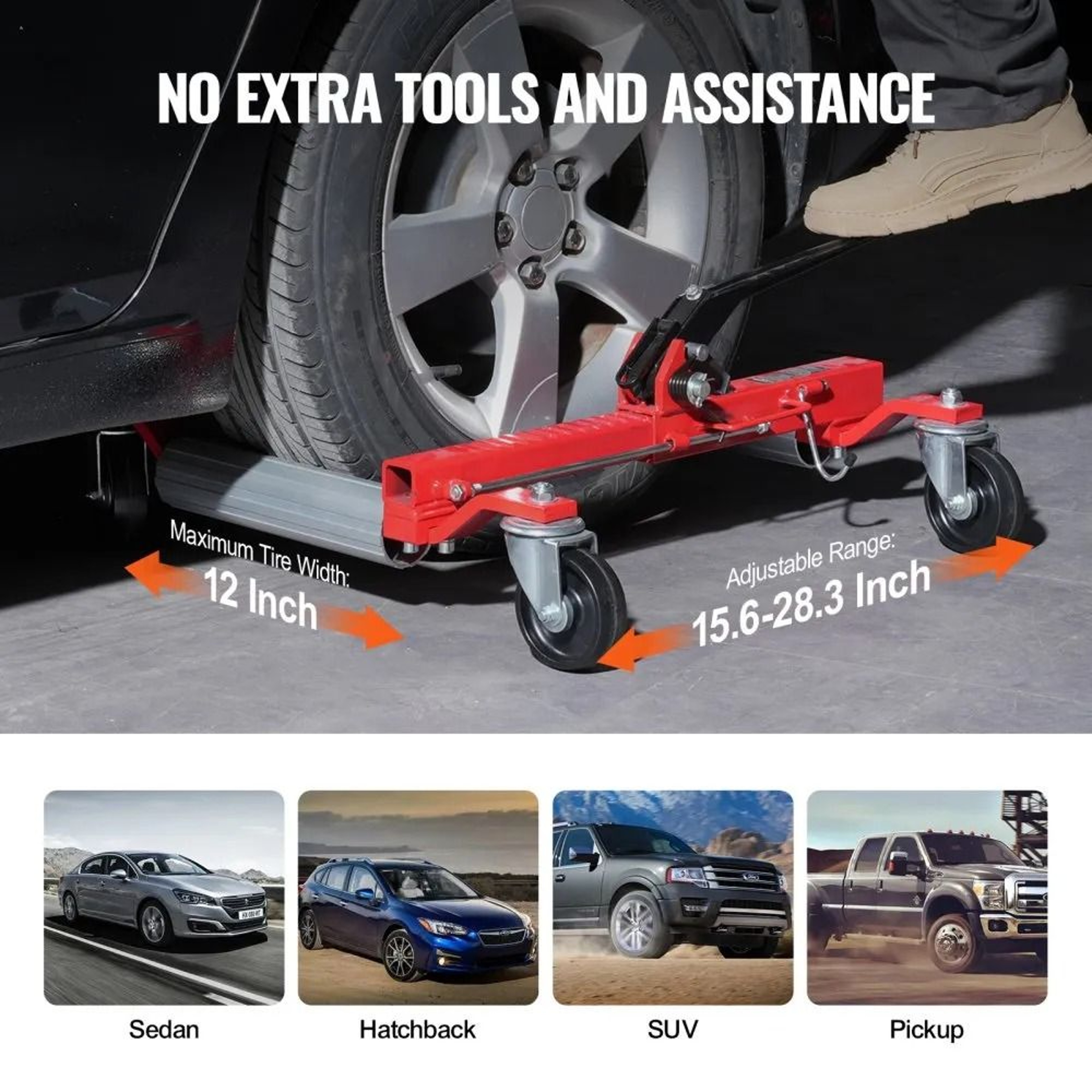 Heavy Duty 1500 Lb Wheel Dolly With Foot Operated Ratchet Lift And 4 Inch Casters 4