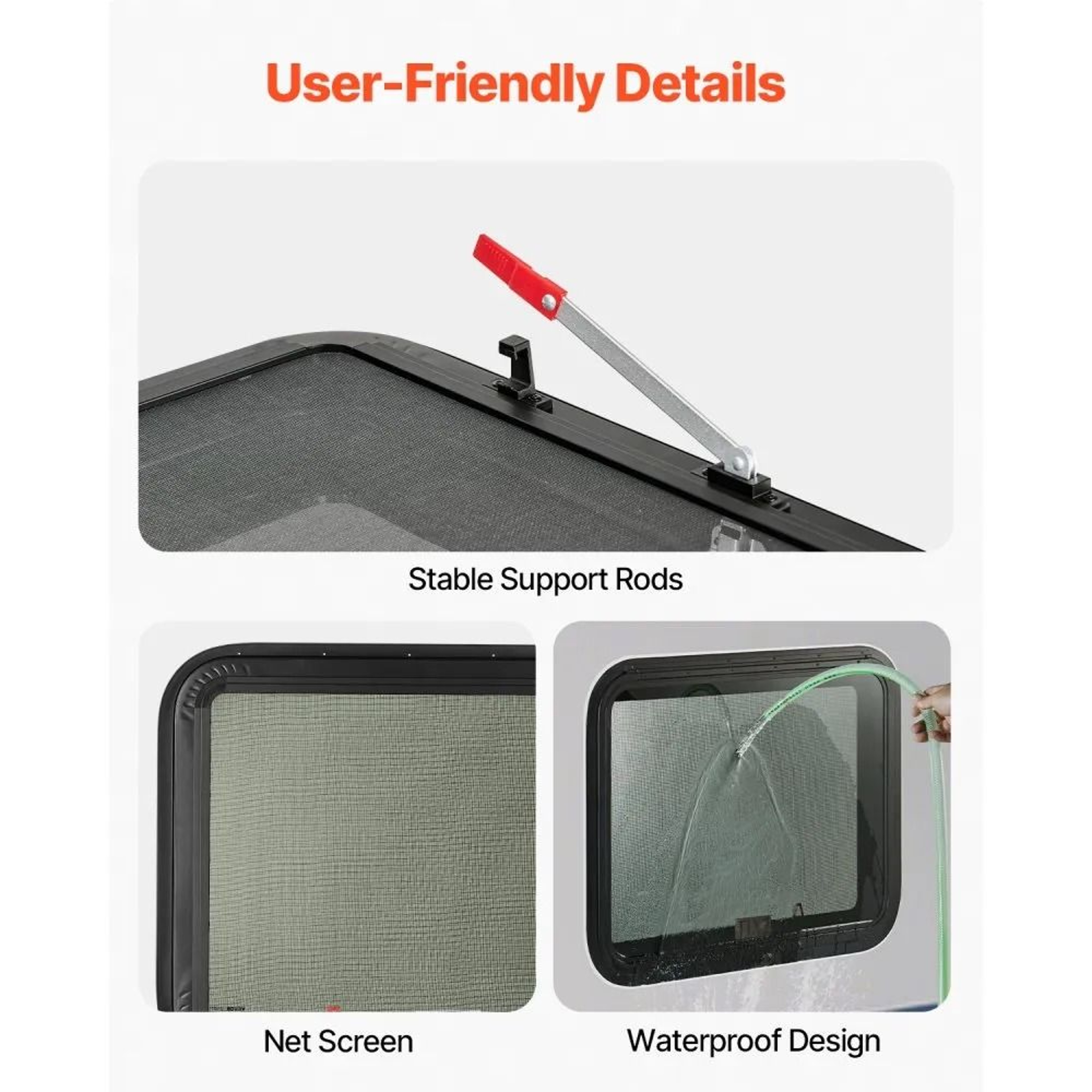 30 X 22 Inch Tinted RV Exit Window With Screen And Aluminum Frame 4