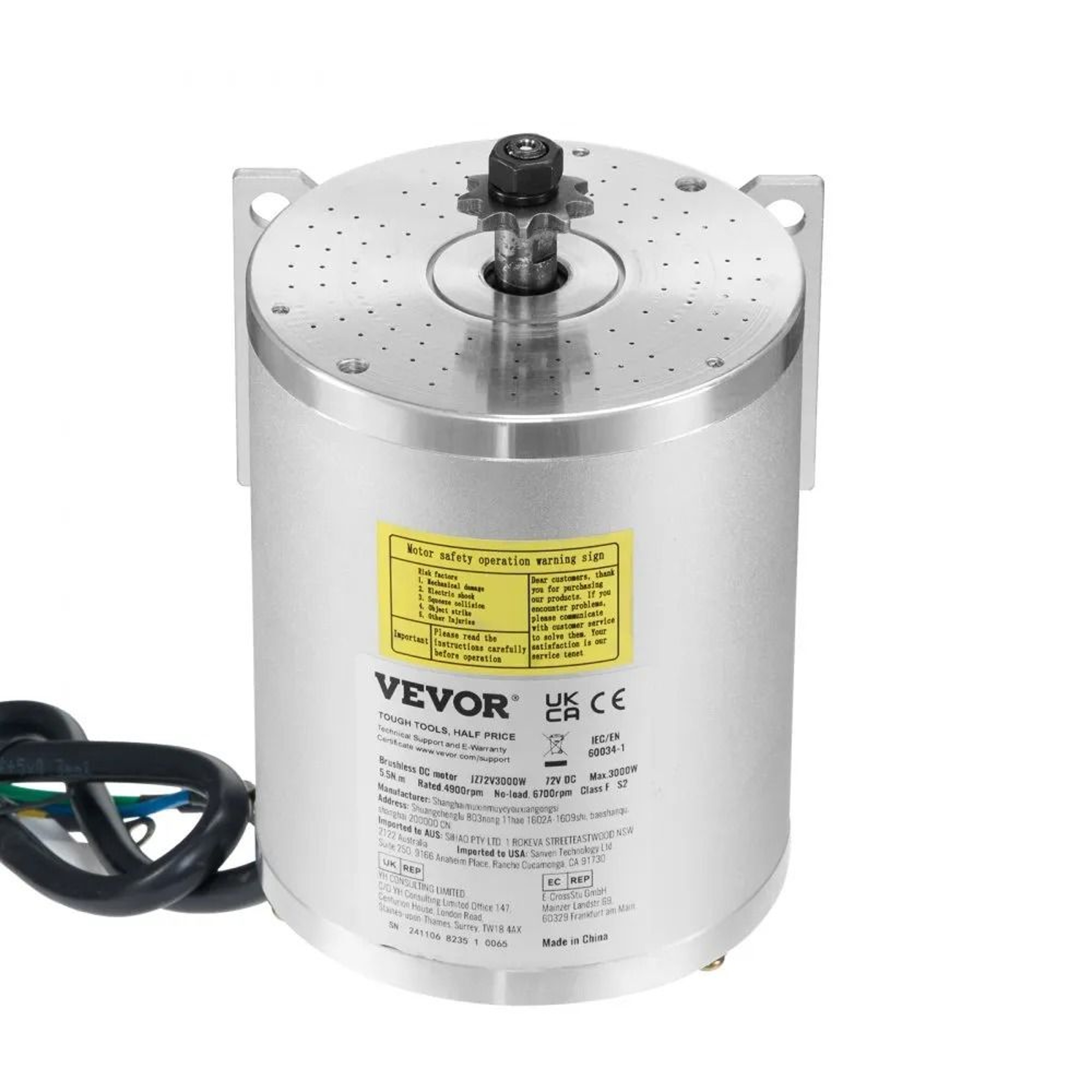 3000W 72V Electric Brushless DC Motor Kit With Controller And Throttle Grip 7