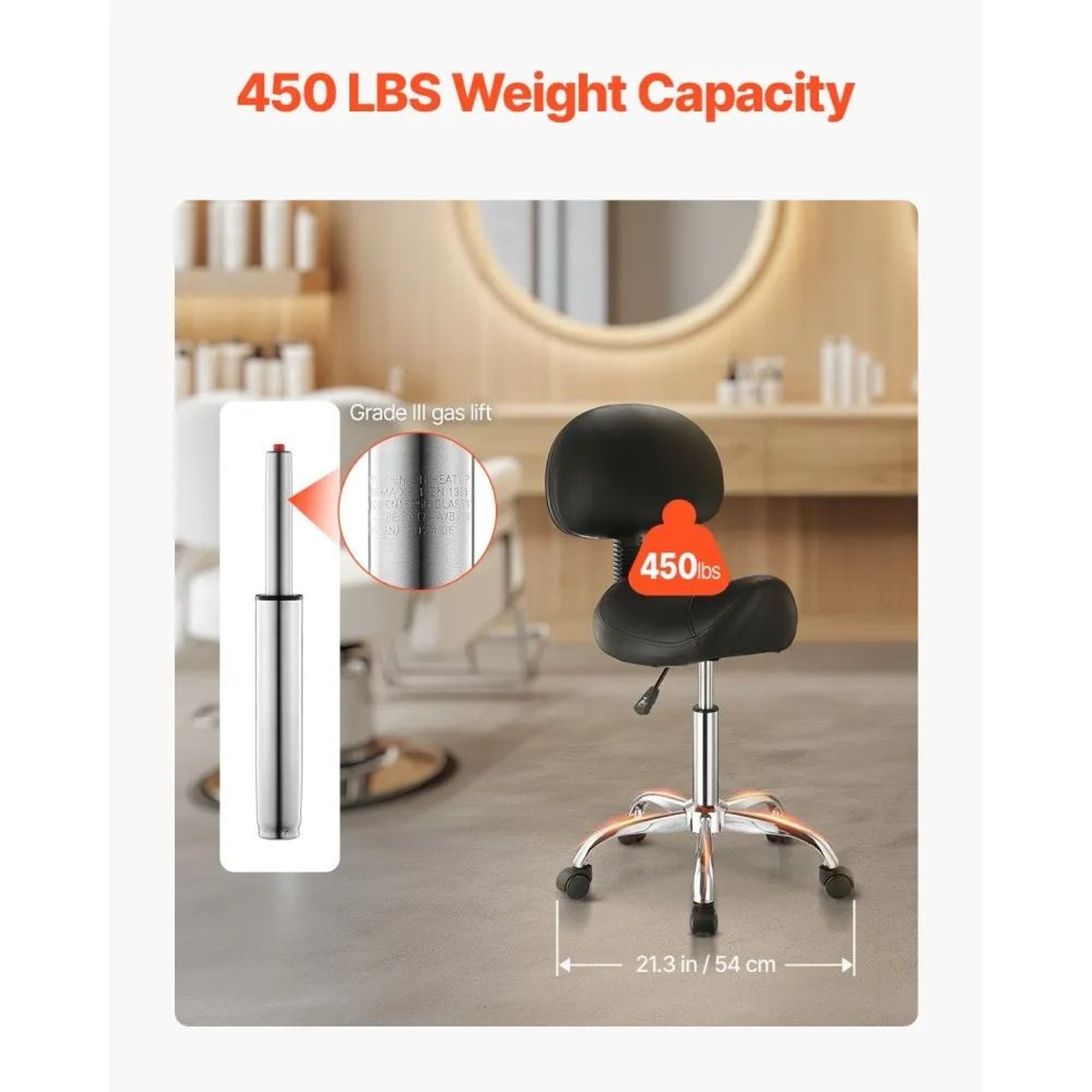 Ergonomic Adjustable Saddle Stool With Backrest And Rolling Wheels 1