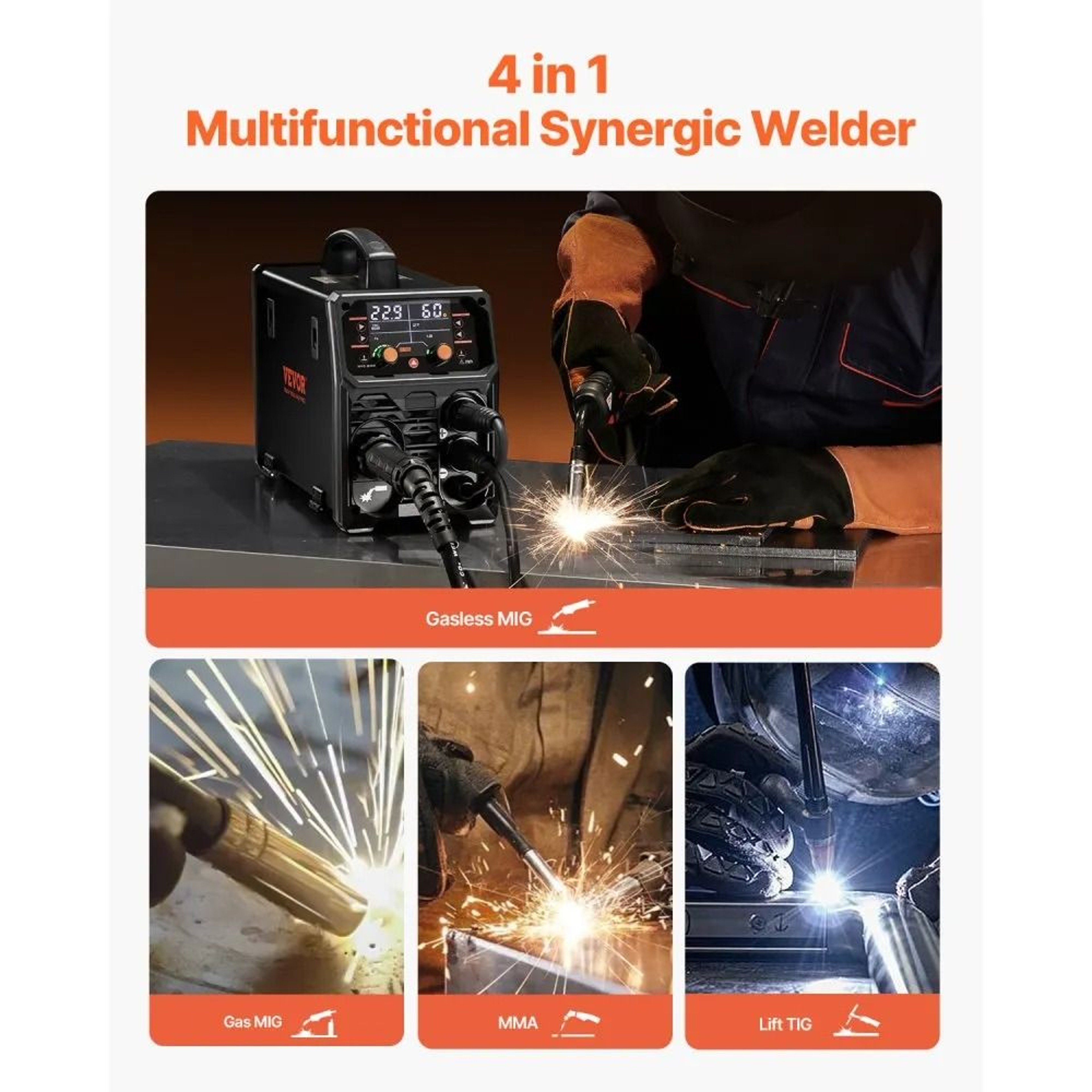 200A 4in1 MIG Welder With Synergic Control And 110V220V Dual Voltage 5