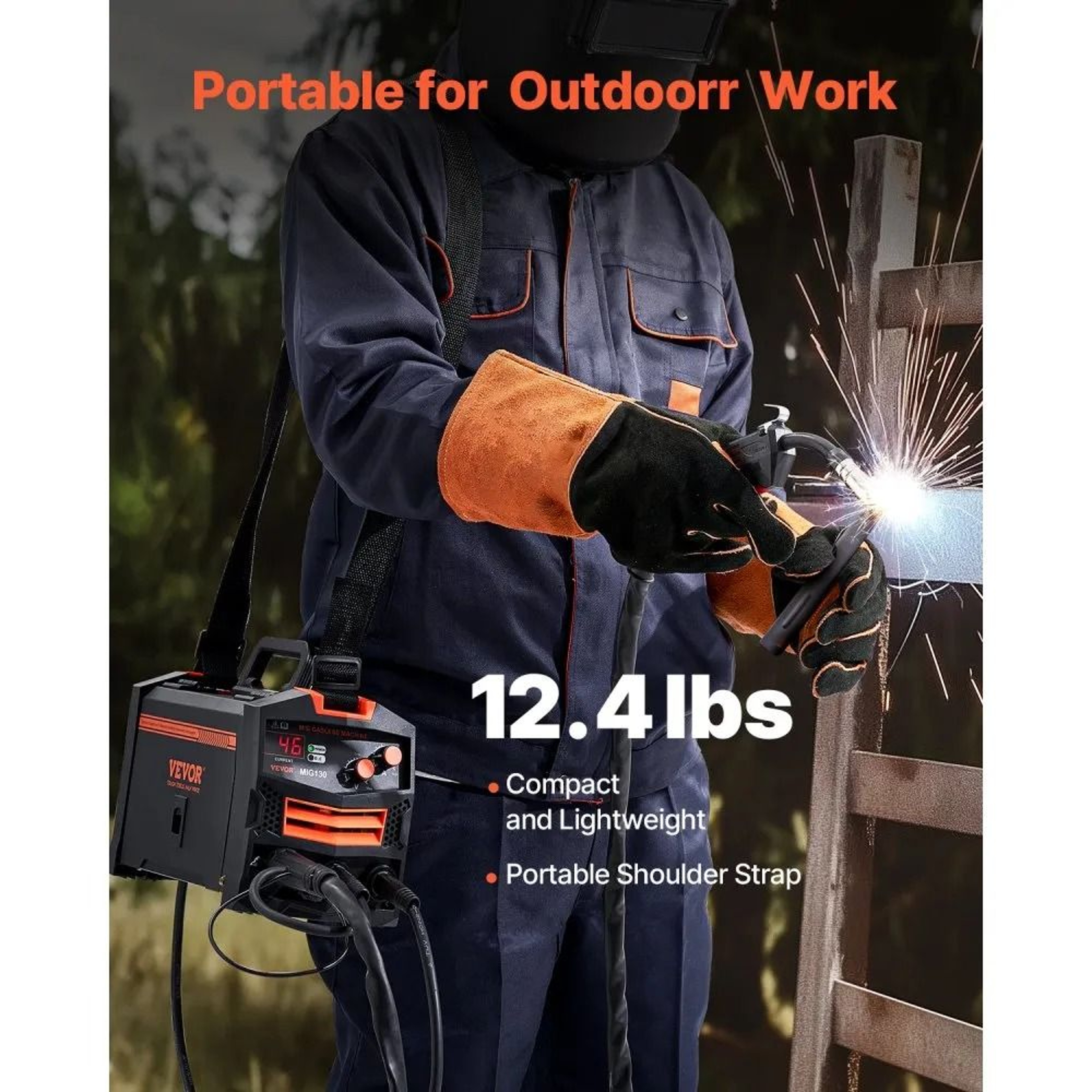 130A Gasless MIG Welder With Synergic Control And Digital Display 4