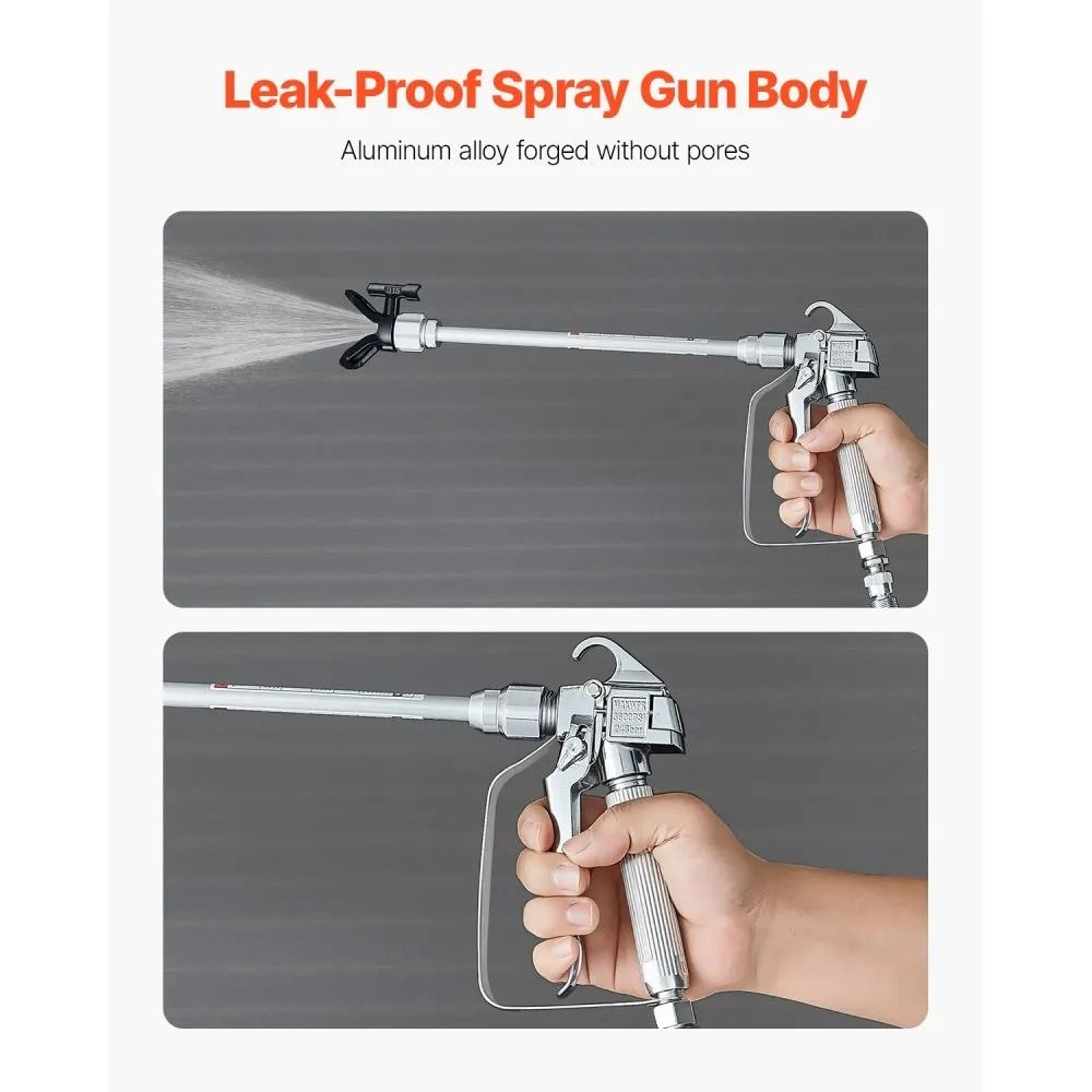 3600 PSI Airless Paint Spray Gun And Hose Kit With 5 Spray Tips And Extension Rods 2