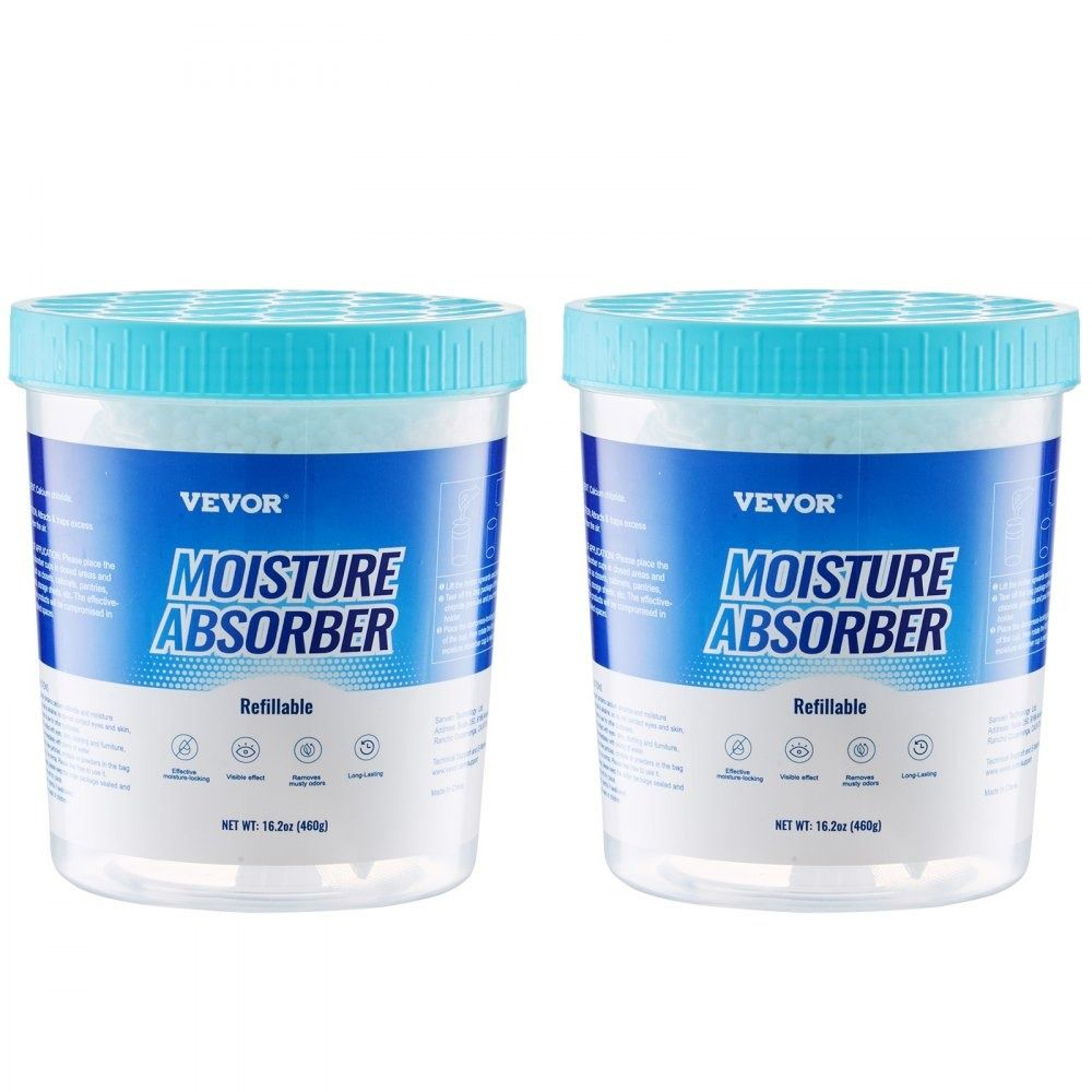 2 Pack Moisture Absorber Buckets With 800mL Capacity And Reusable Design 0