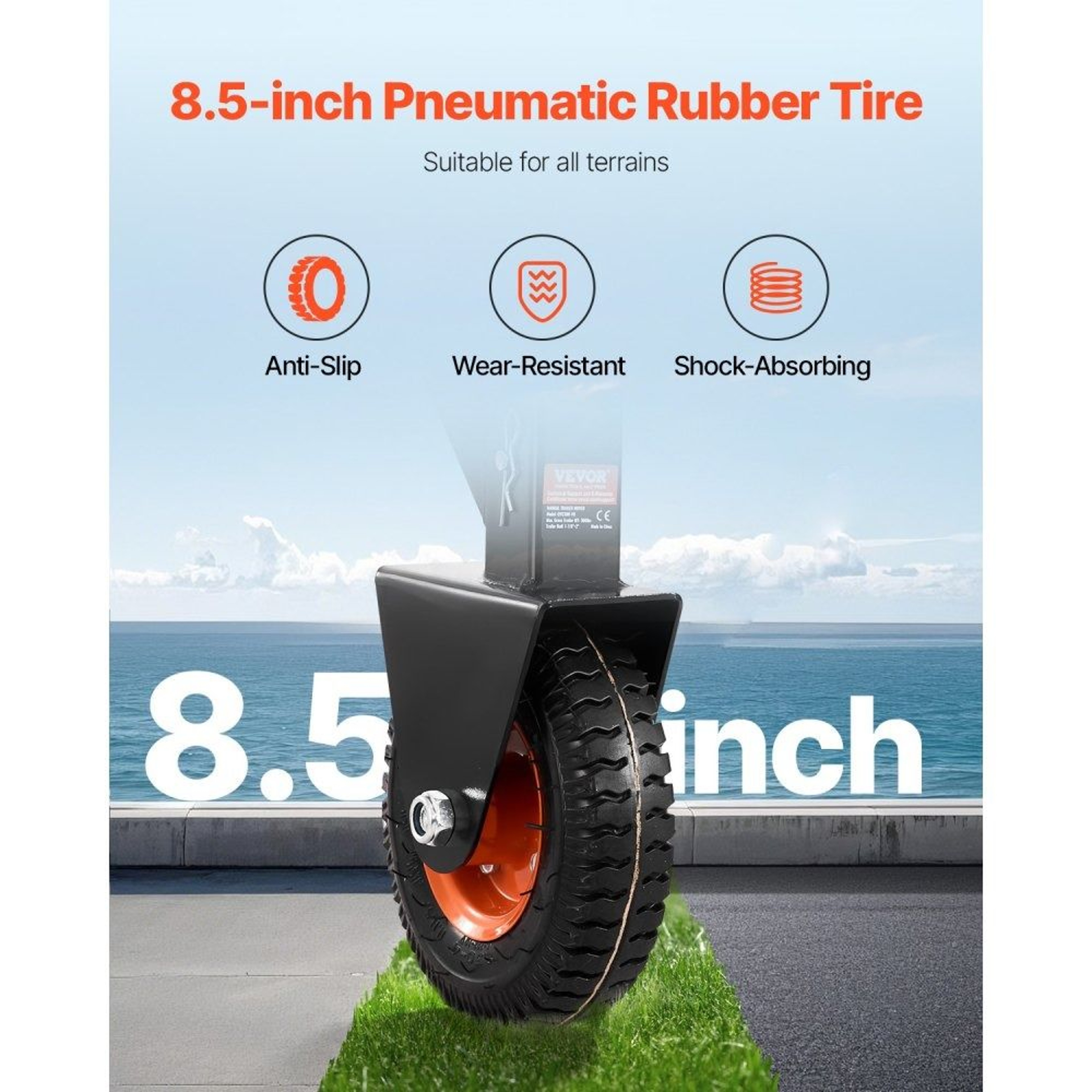 Adjustable Trailer Dolly With 300 Lb Tongue Weight Capacity And 85 Inch Pneumatic Tire 4