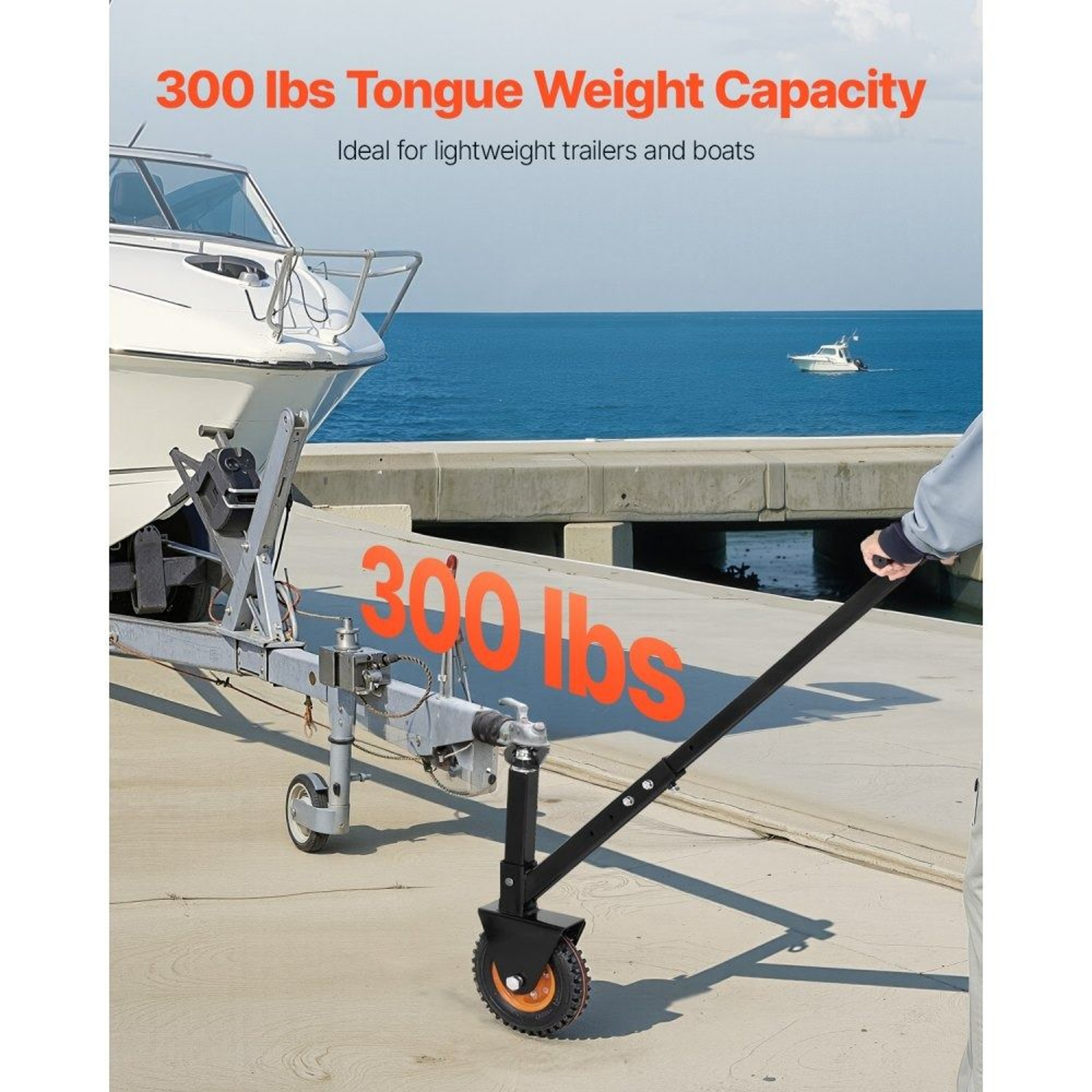 Adjustable Trailer Dolly With 300 Lb Tongue Weight Capacity And 85 Inch Pneumatic Tire 1