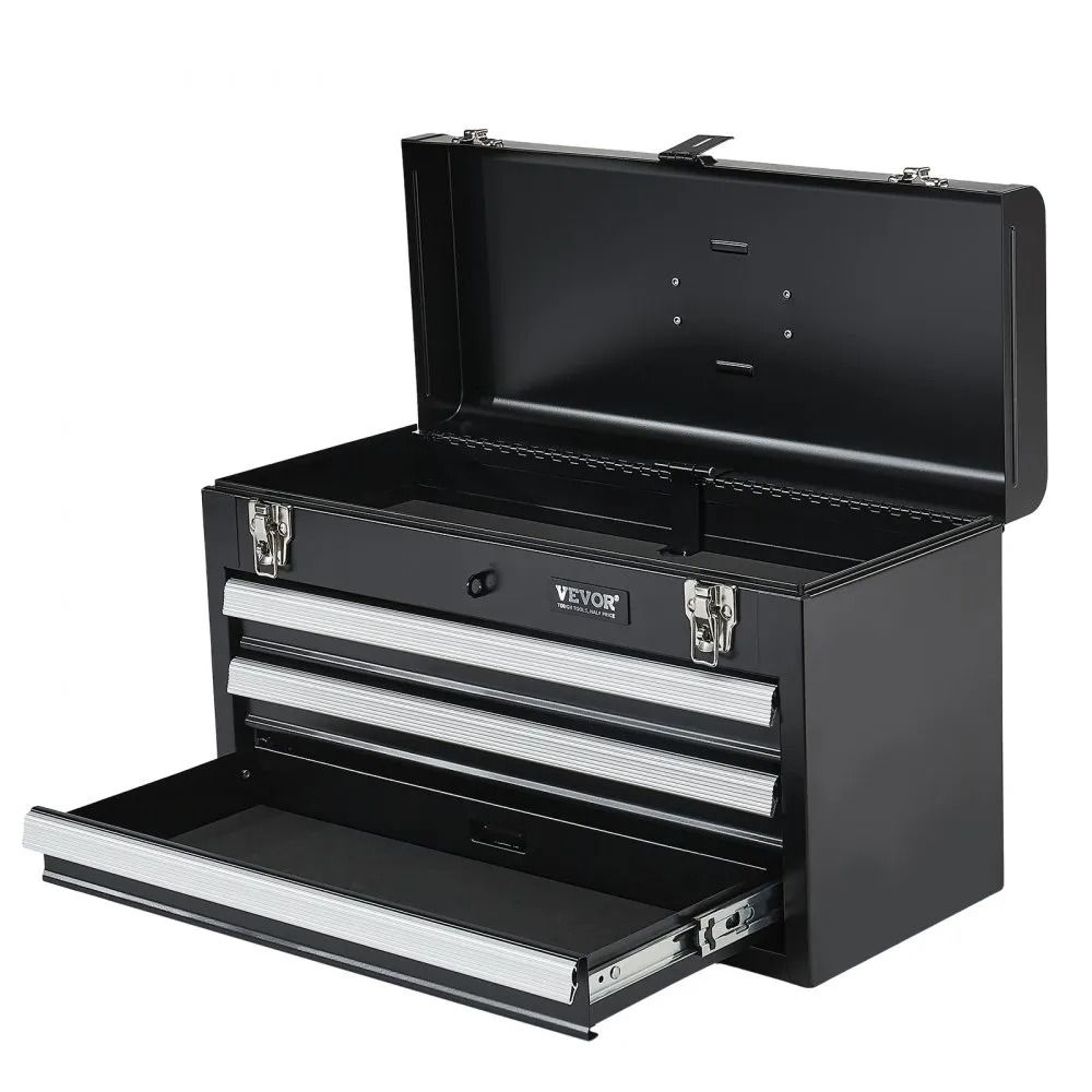 Portable Metal Tool Box With 3 Drawers And Locking Lid 205 Inch 8
