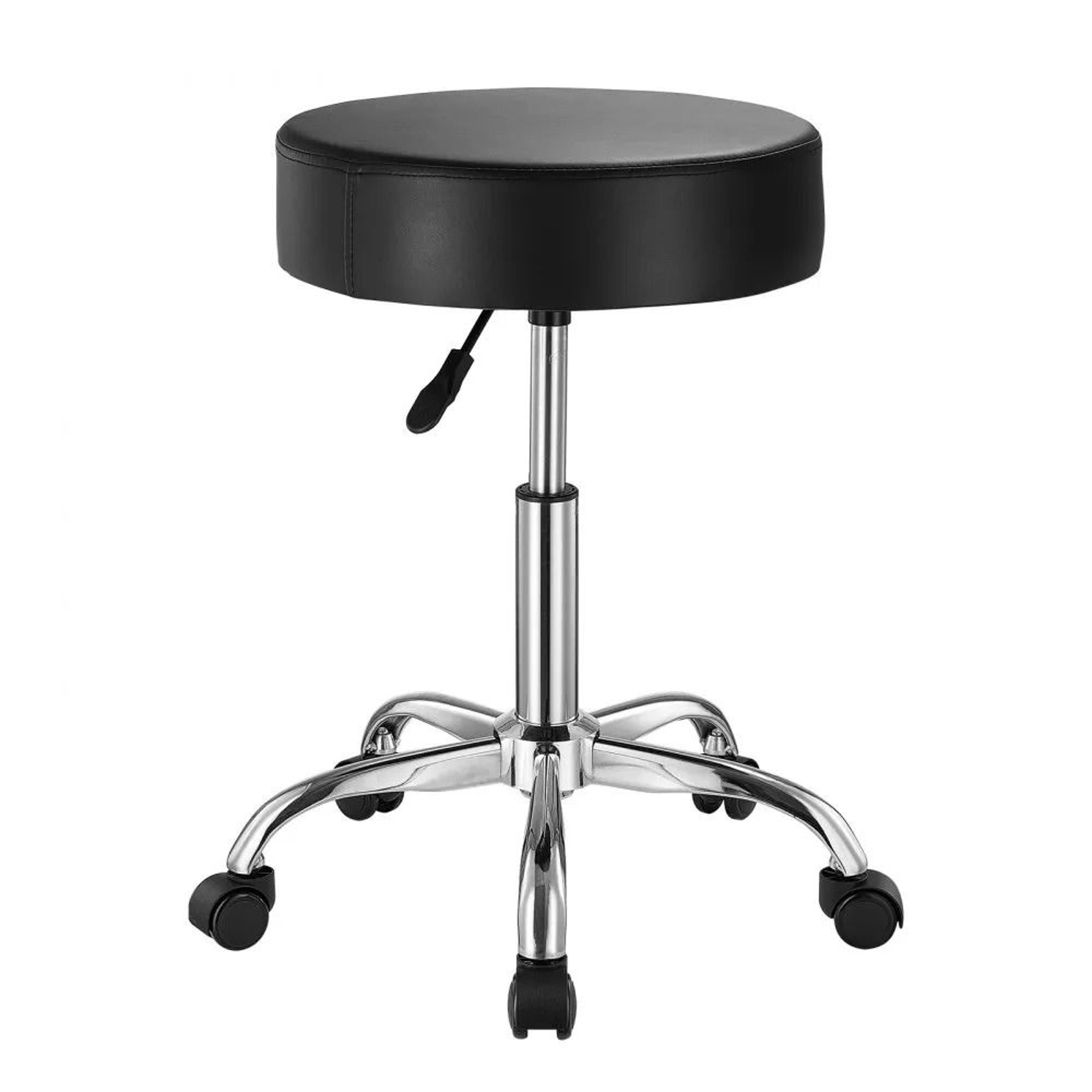 Adjustable Rolling Stool With Wheels 450 Lb Capacity And Padded Swivel Seat 0