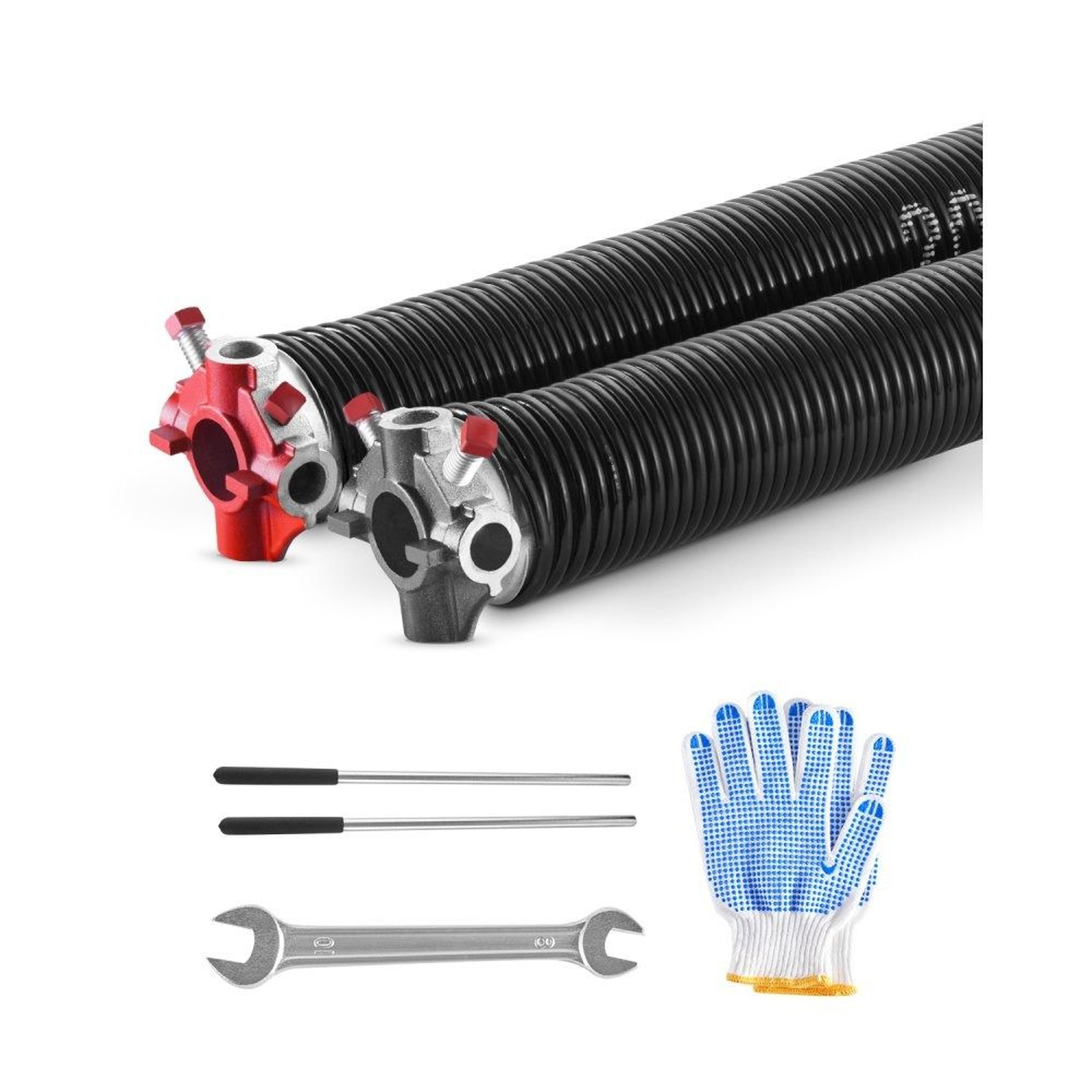 Garage Door Torsion Springs Pair 0207 X 2 X 24 Inch With Winding Bars And Installation Accessories 0