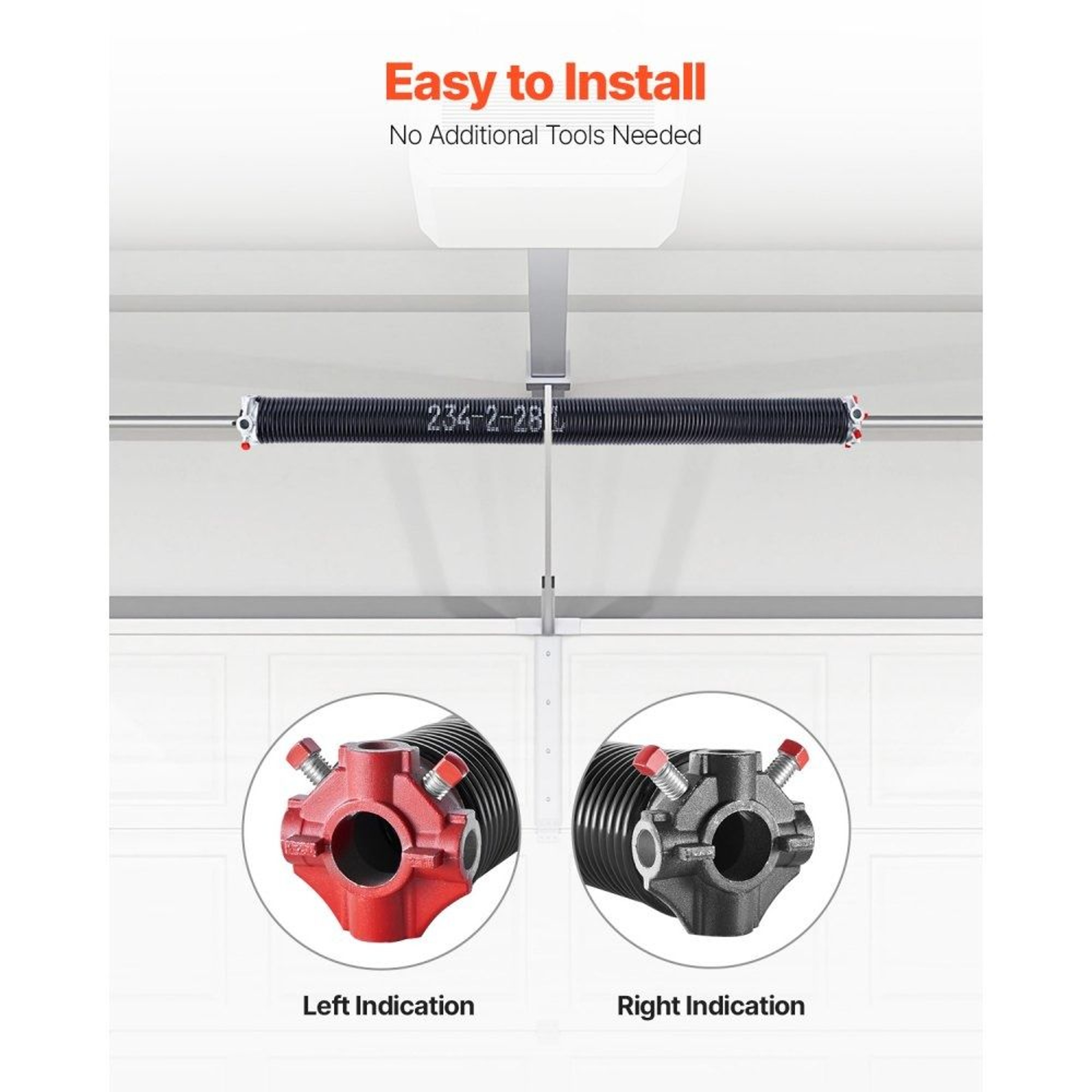 Garage Door Torsion Springs 0234 X 2 X 28 Inch Pair With Winding Bars And Tools 3