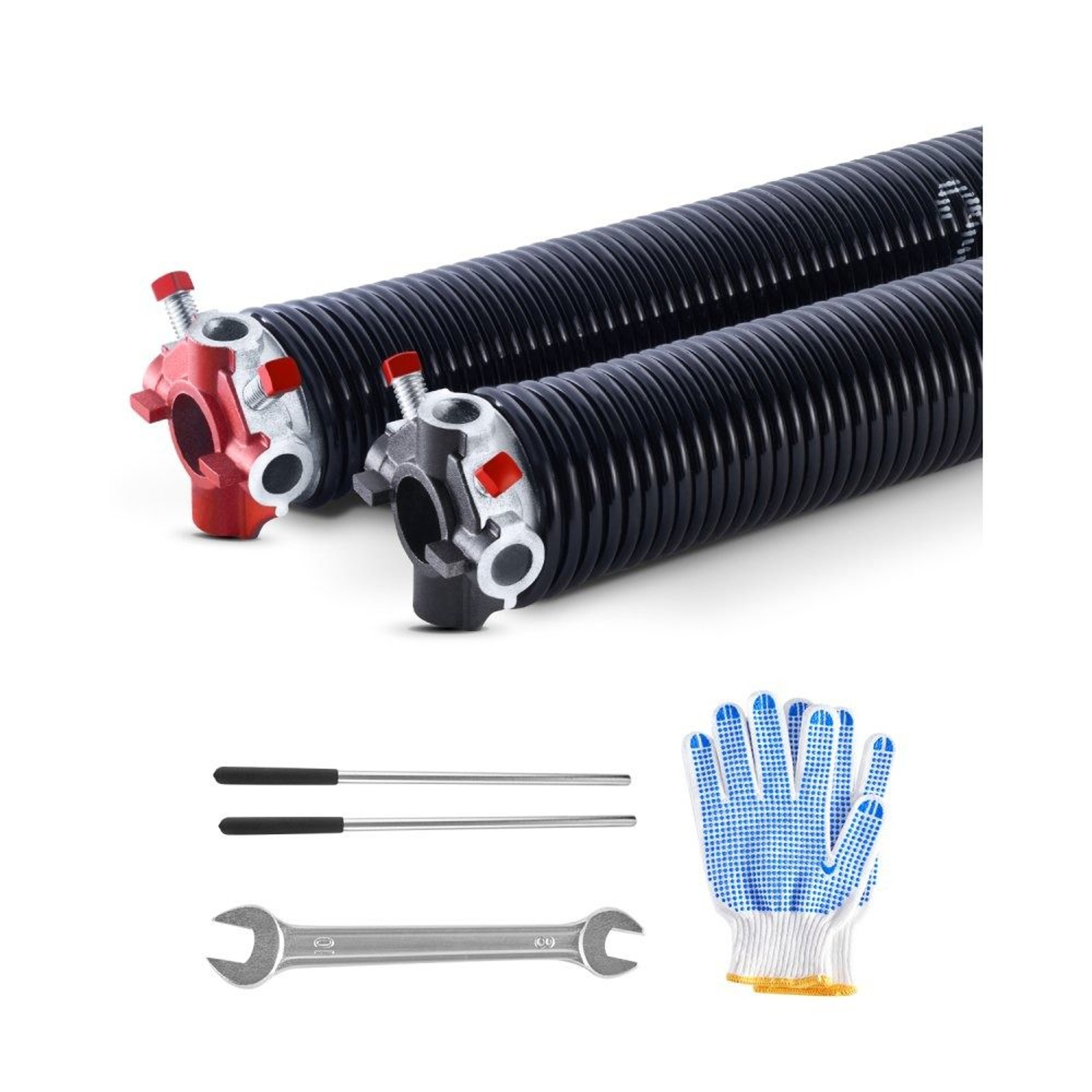 Garage Door Torsion Springs 0225 X 2 X 27 Inch Pair With Winding Bars And Gloves 0