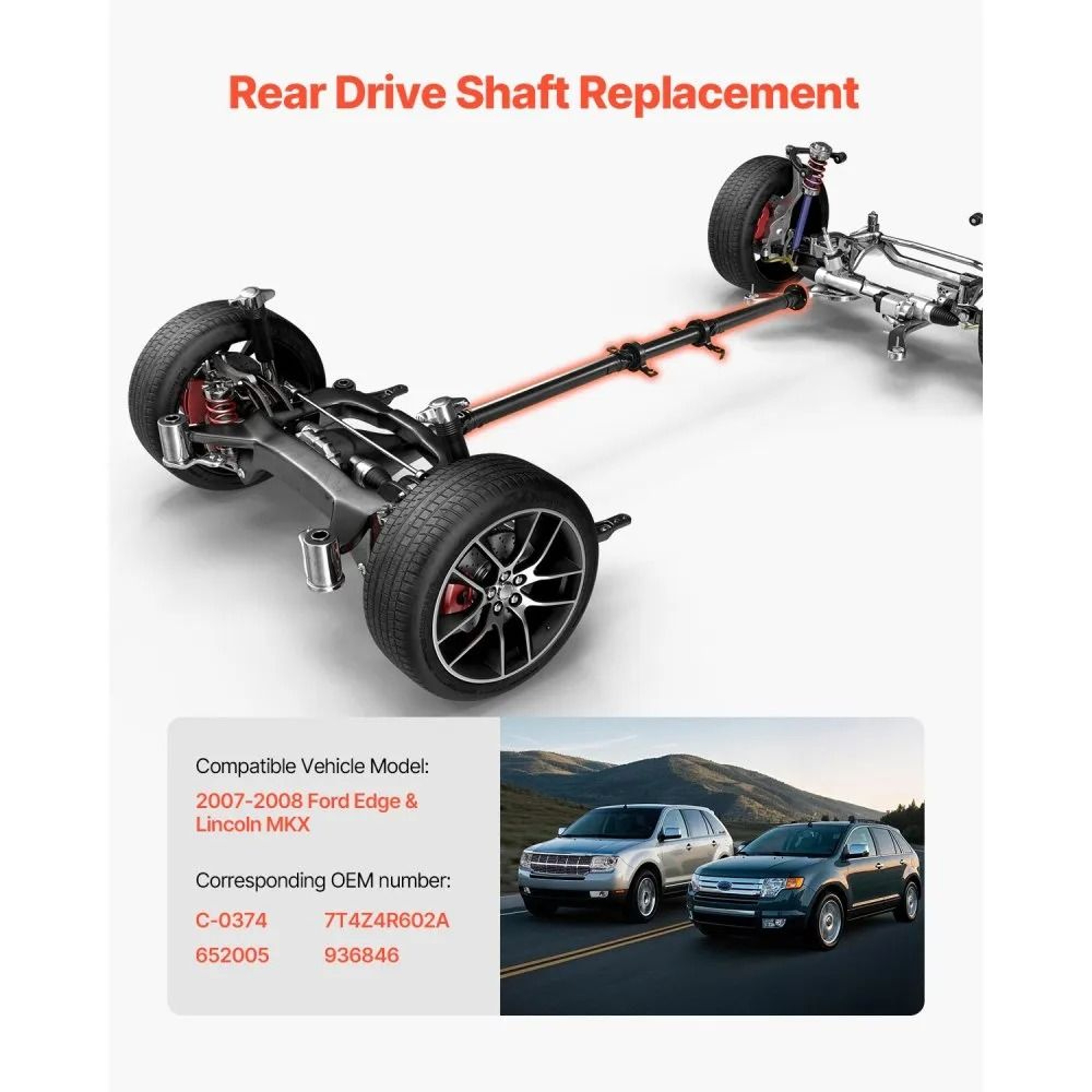 Rear Drive Shaft Assembly For 20072008 Ford Edge And Lincoln MKX 802821 Inch 1